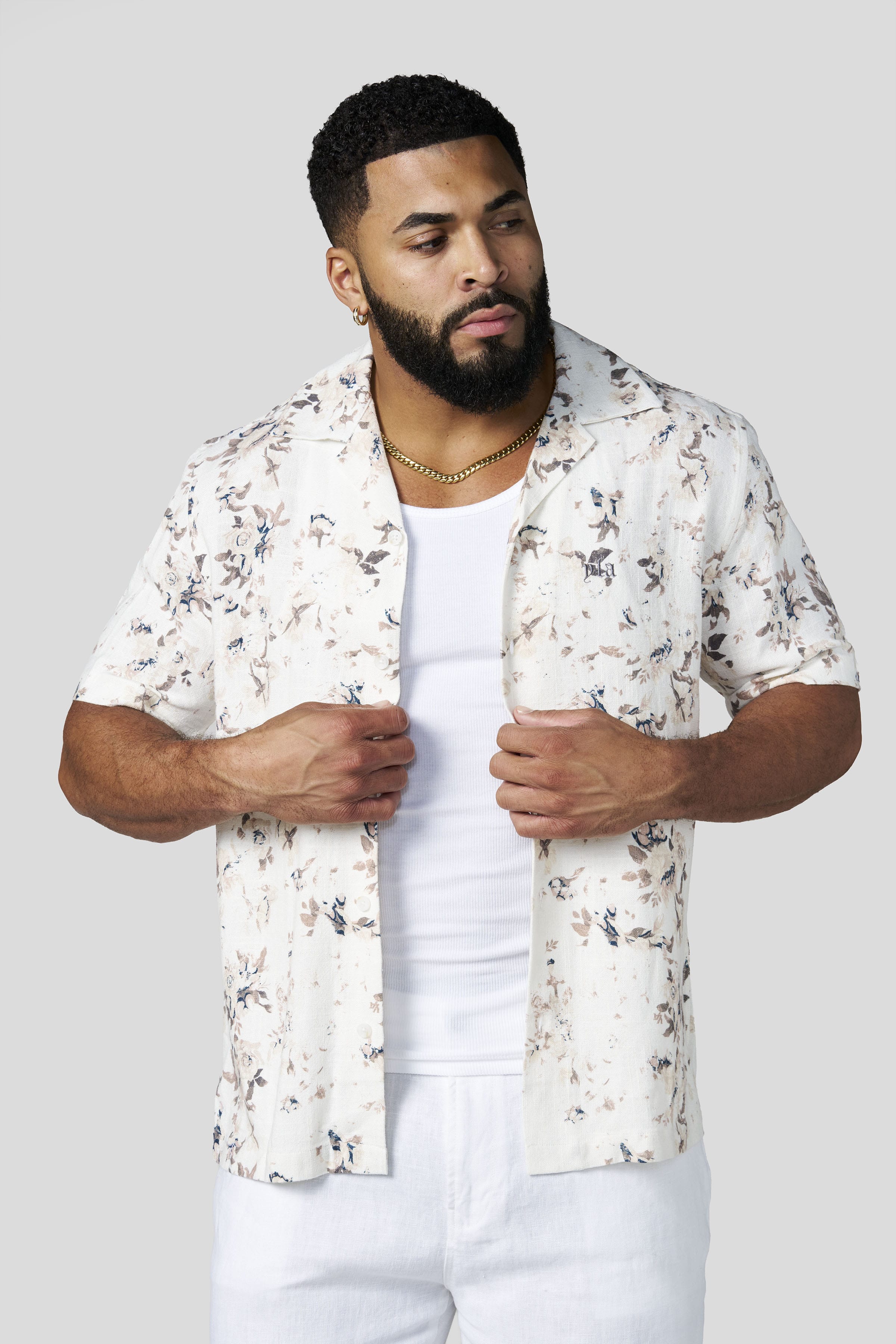 Young La 4087 - Riviera Art Button-Ups 'Vintage Florals'