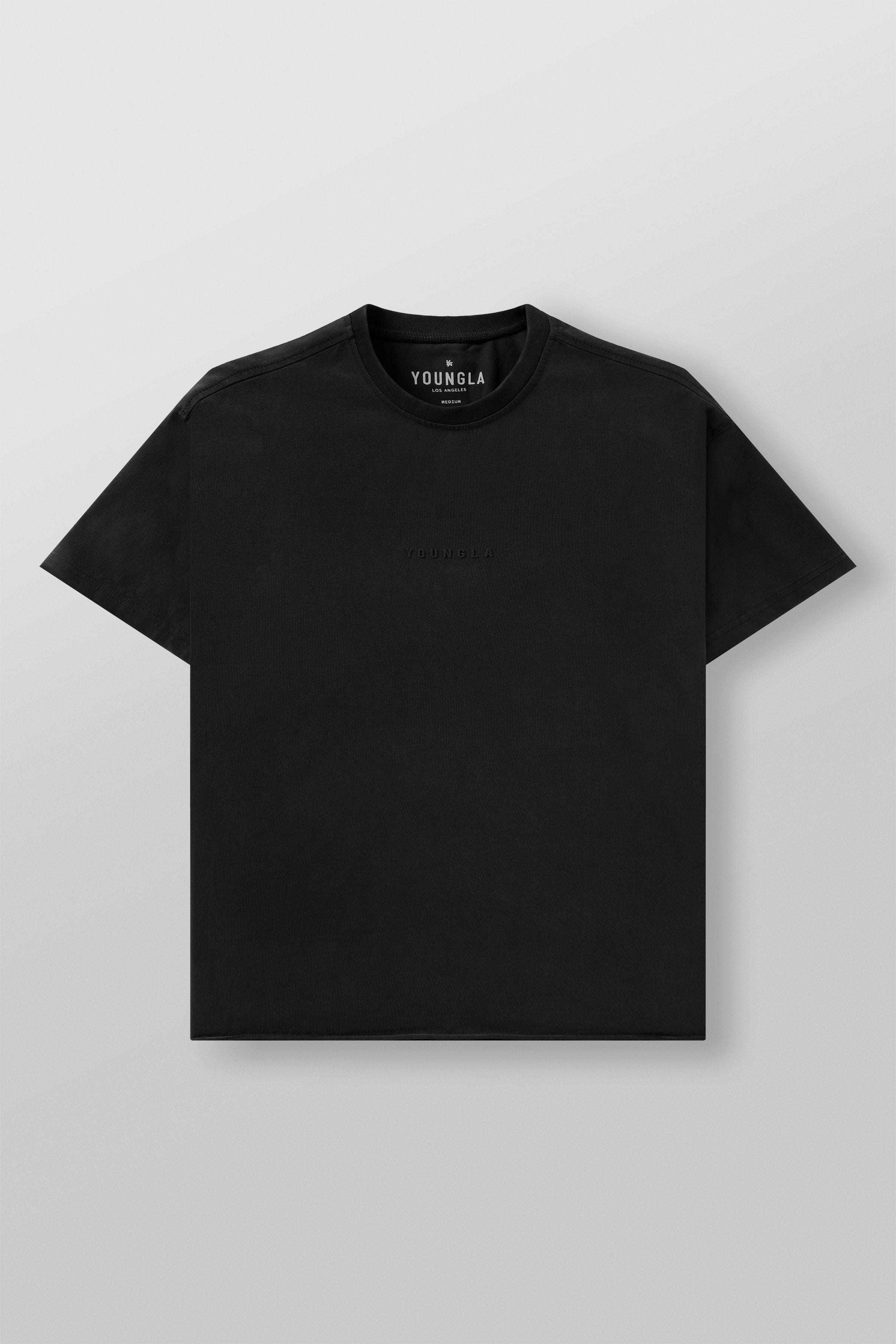 YoungLA 4097 - Cropped Tailored Tees 'Black Wash'