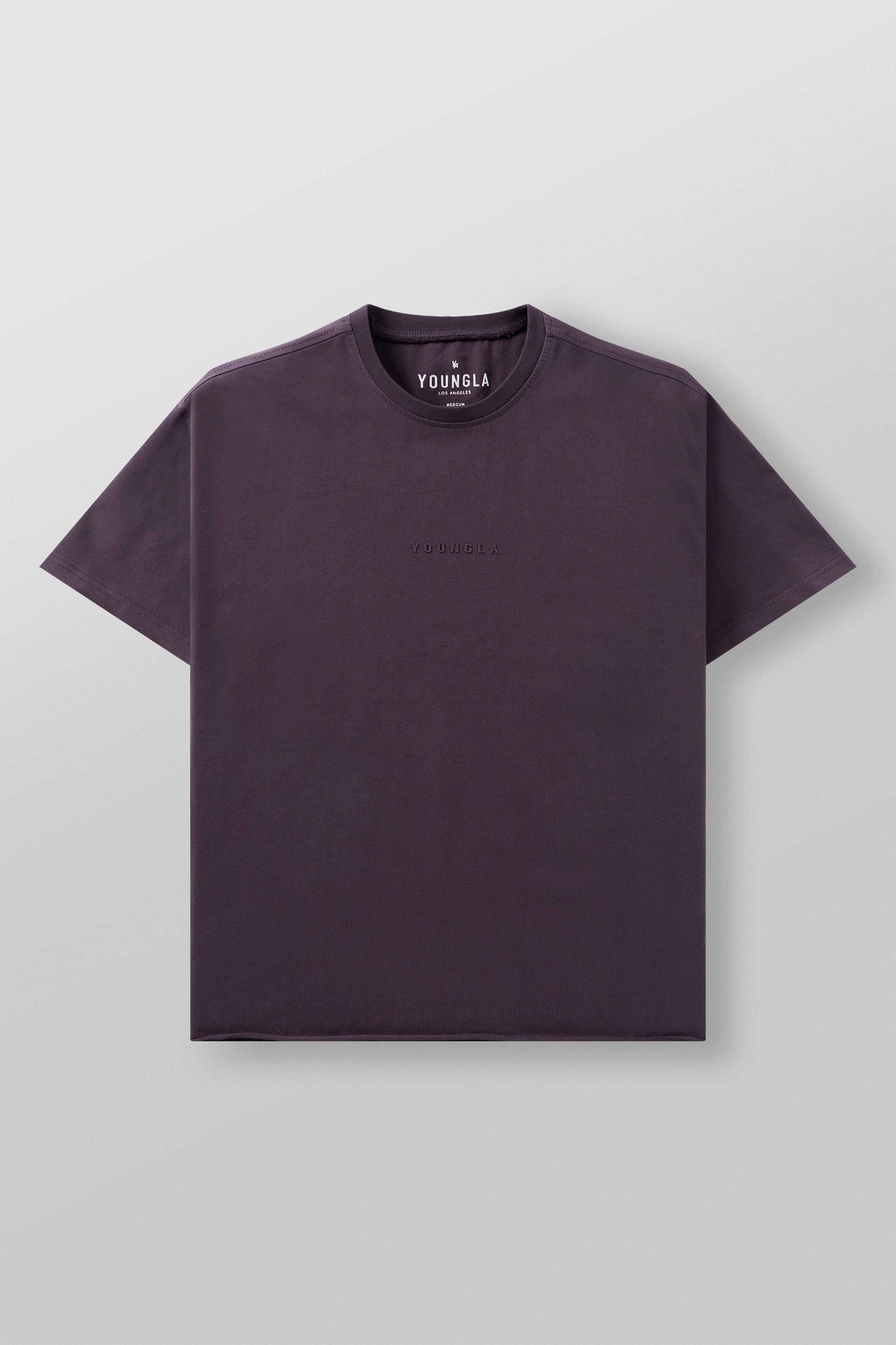 YoungLA 4097 - Cropped Tailored Tees 'Purple Wash'