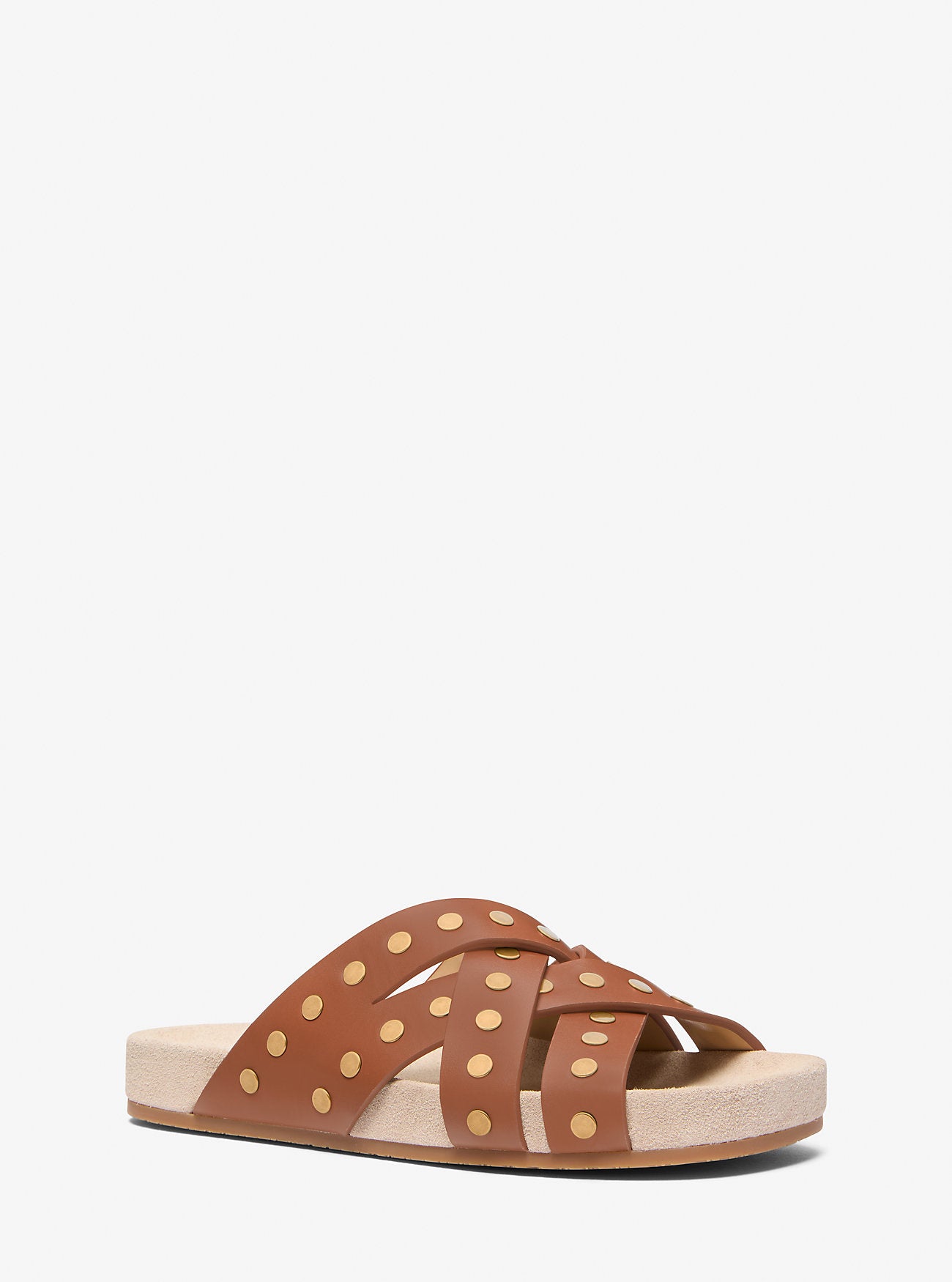 Irene Studded Leather Sandal LUGGAGE