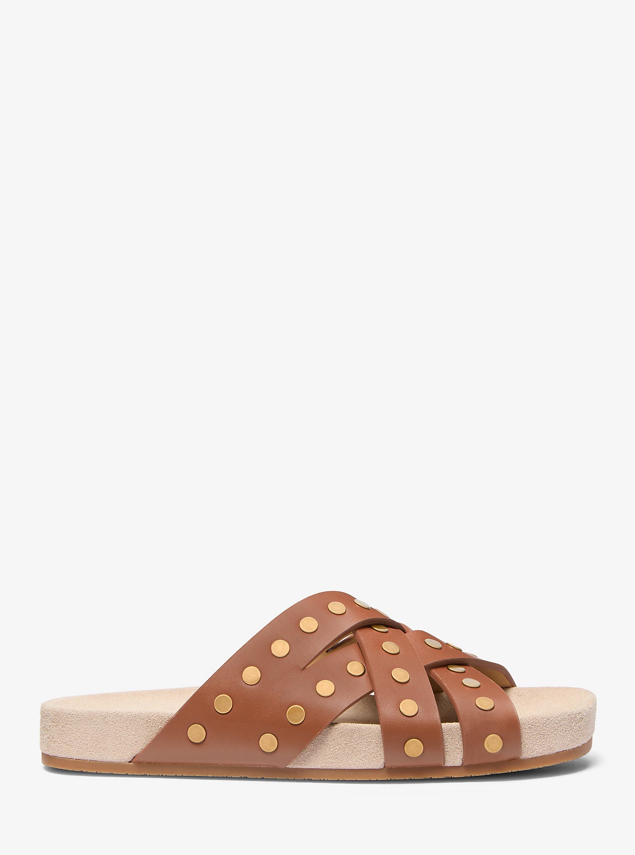Irene Studded Leather Sandal LUGGAGE