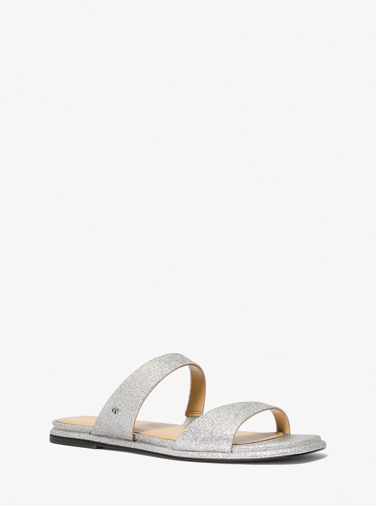 Jaida Glitter Embellished Leather Sandal SILVER