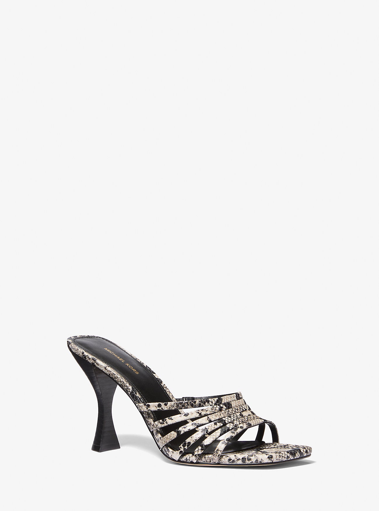 Haisley Snake Embossed Leather Sandal NATURAL