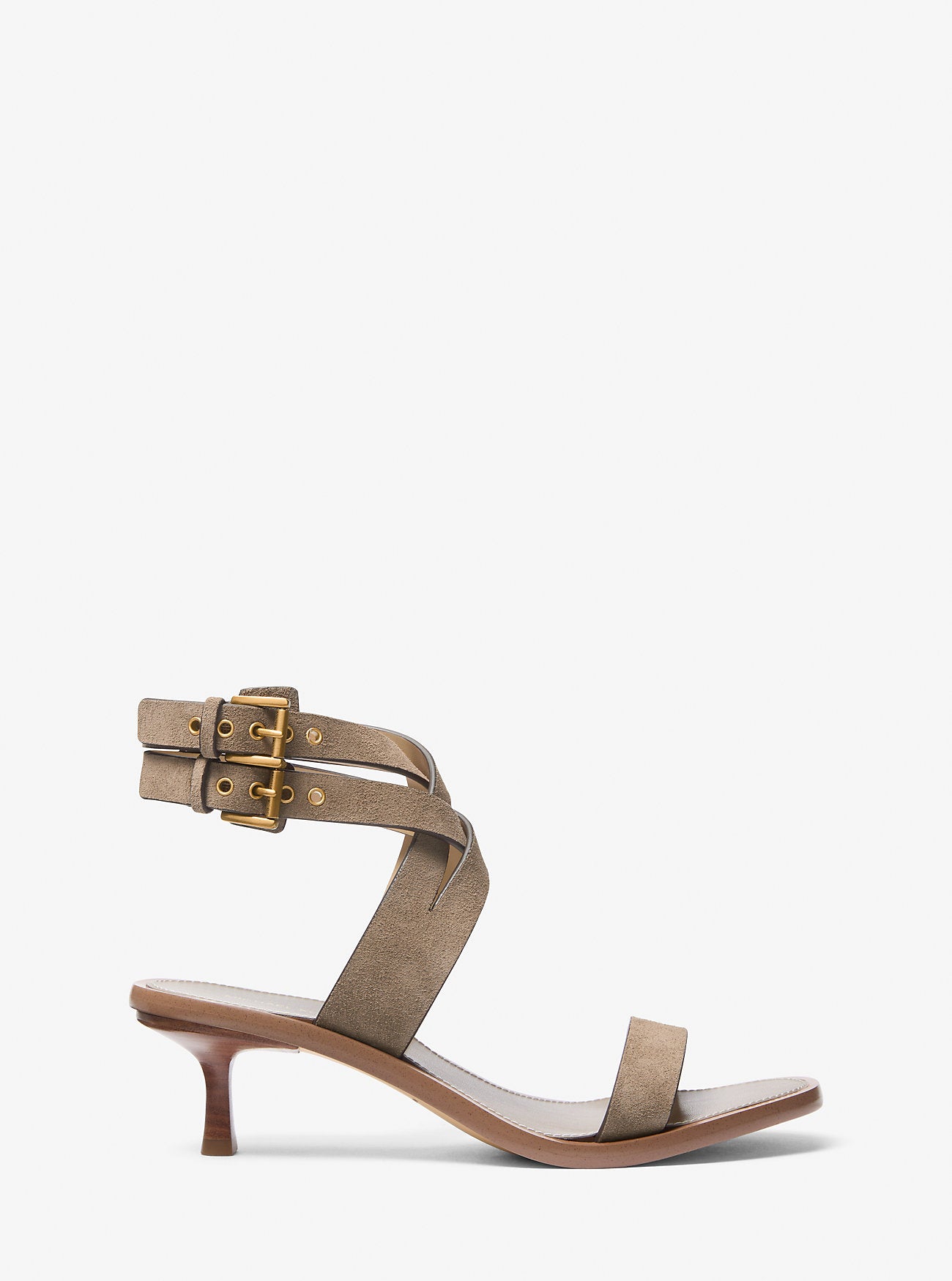 Irene Suede Kitten Heel Sandal BIRCH