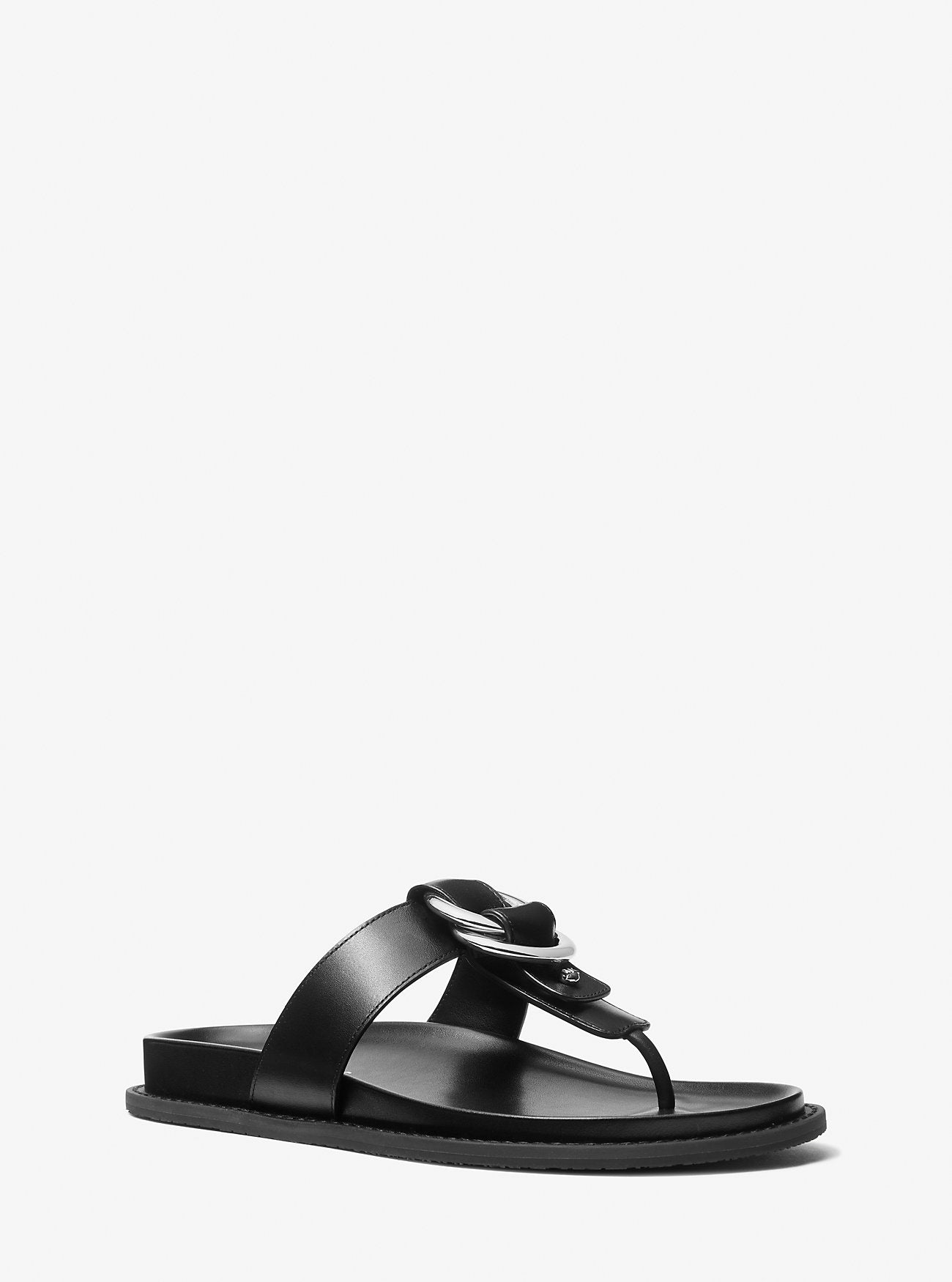 Jaden Leather Thong Sandal BLACK
