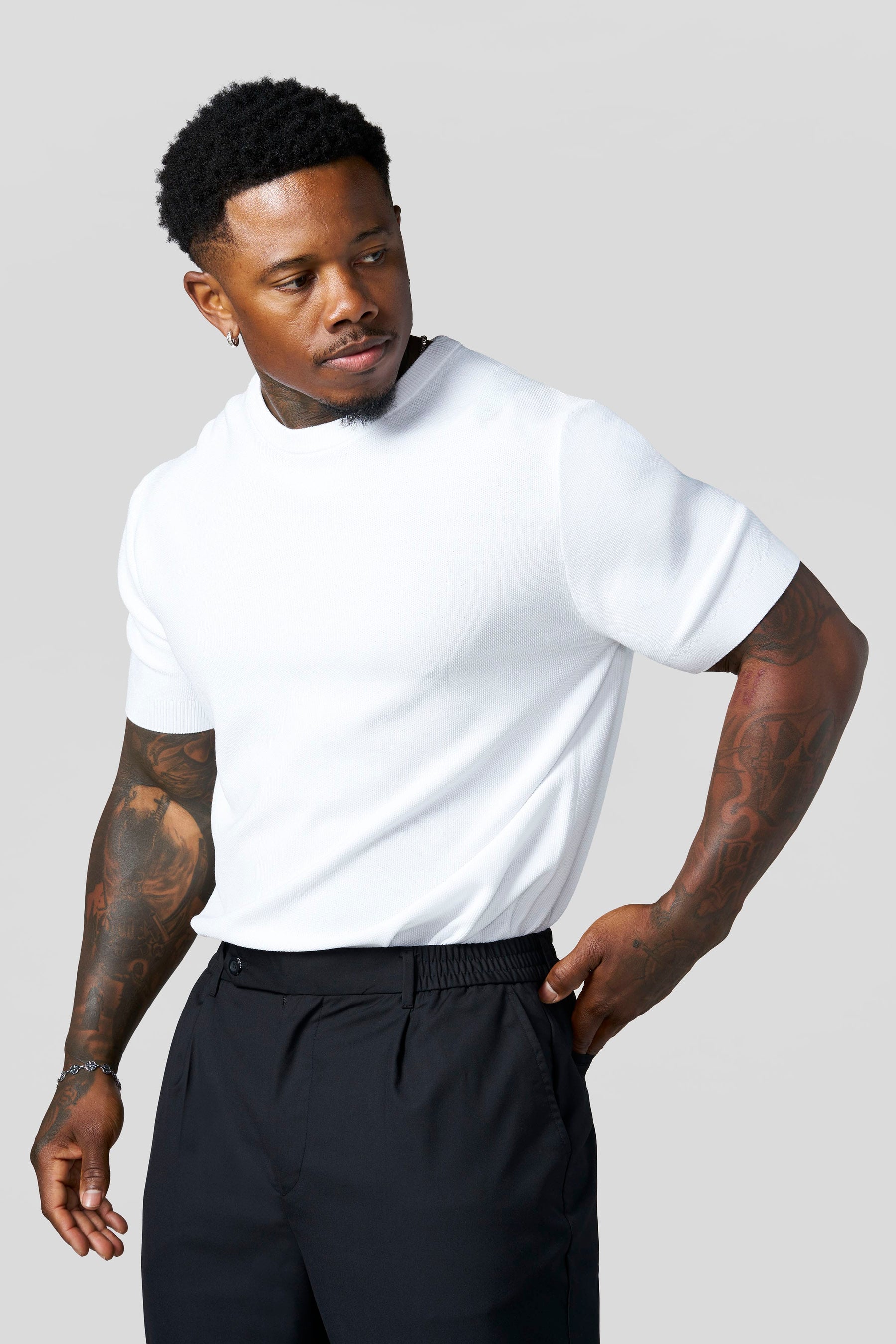 YoungLA 4126 - Dressy Sweater Tees 'White'
