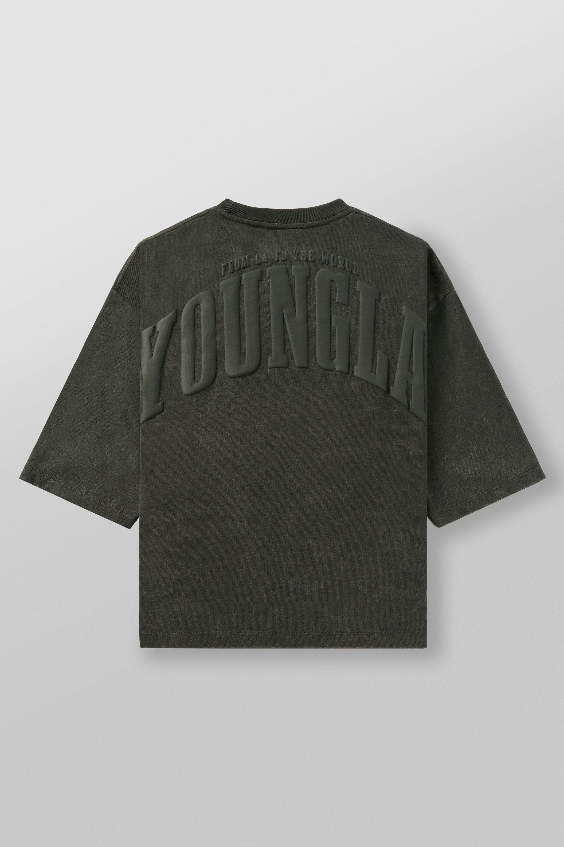 YoungLA 4138 - Foundation Cropped Tees 'Forest Green Wash'