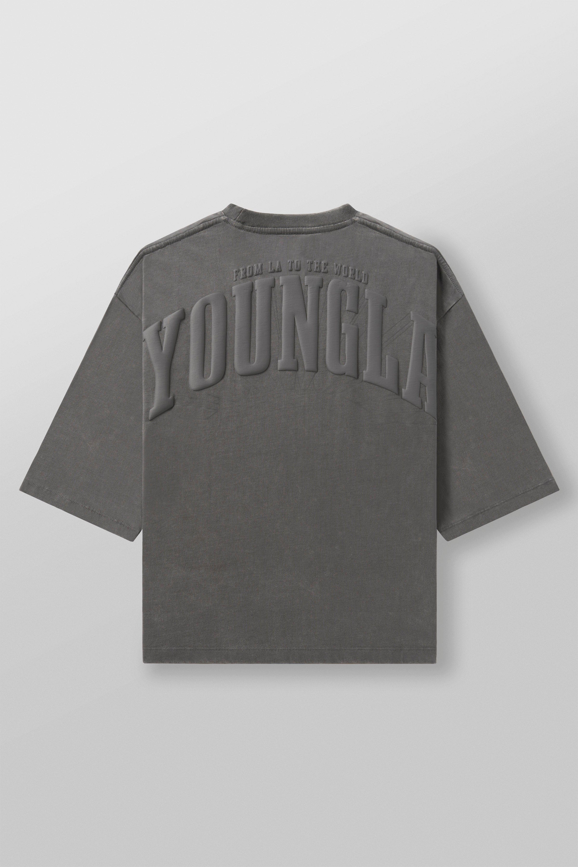 YoungLA 4138 - Foundation Cropped Tees 'Grey Wash'