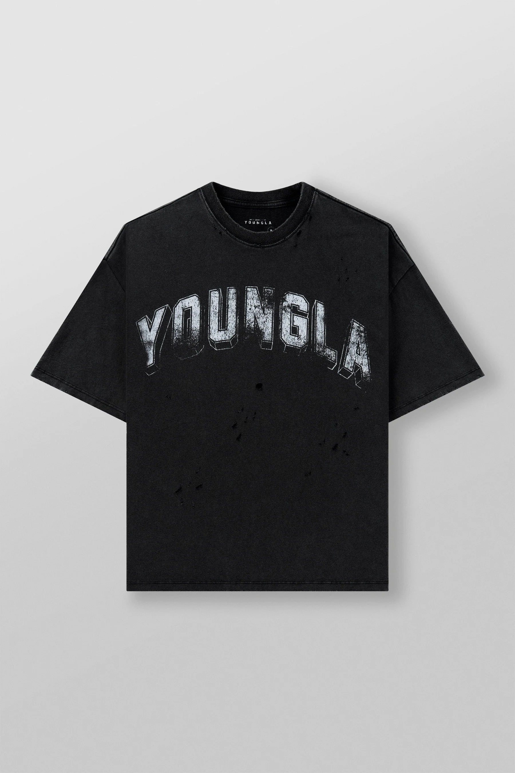 Young La 4146 - Scuffed Cloud Tees 'Black Wash'
