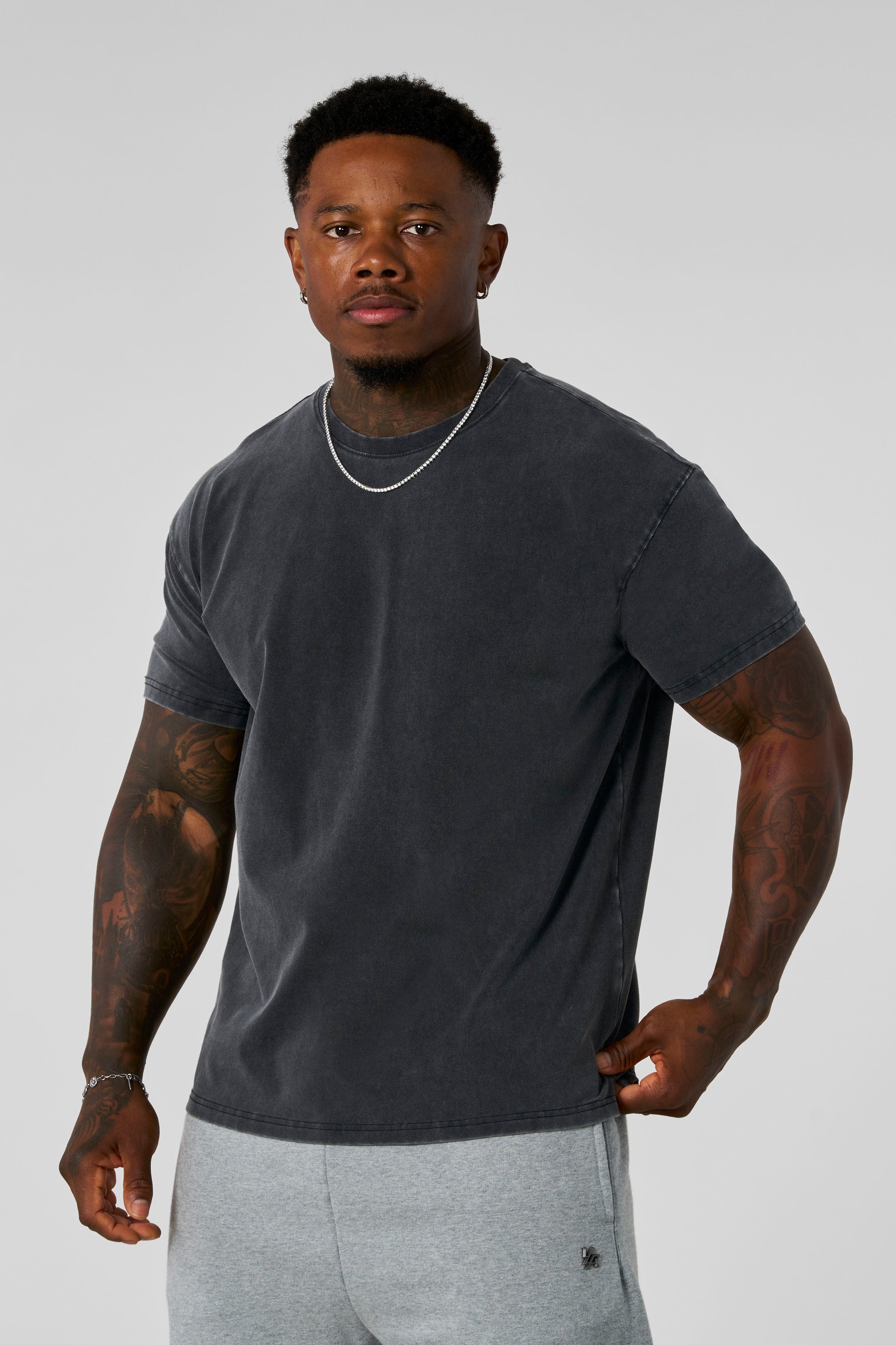 YoungLA 4148 - Elevated Essentials - Fitted Tee 'Grey Wash'