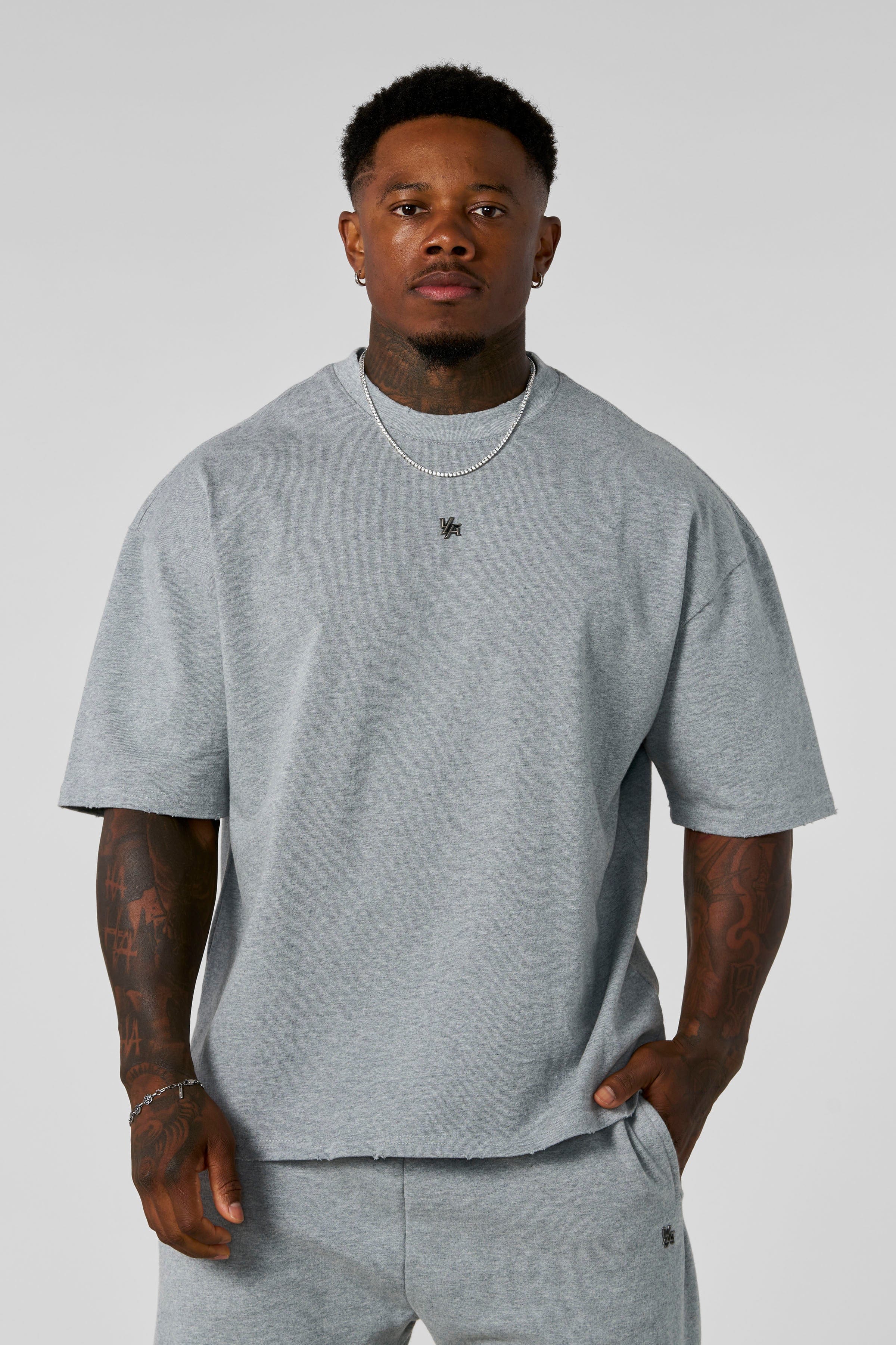 YoungLA 4153 - Elevated Essentials - Relaxed Tee 'Heather Grey'