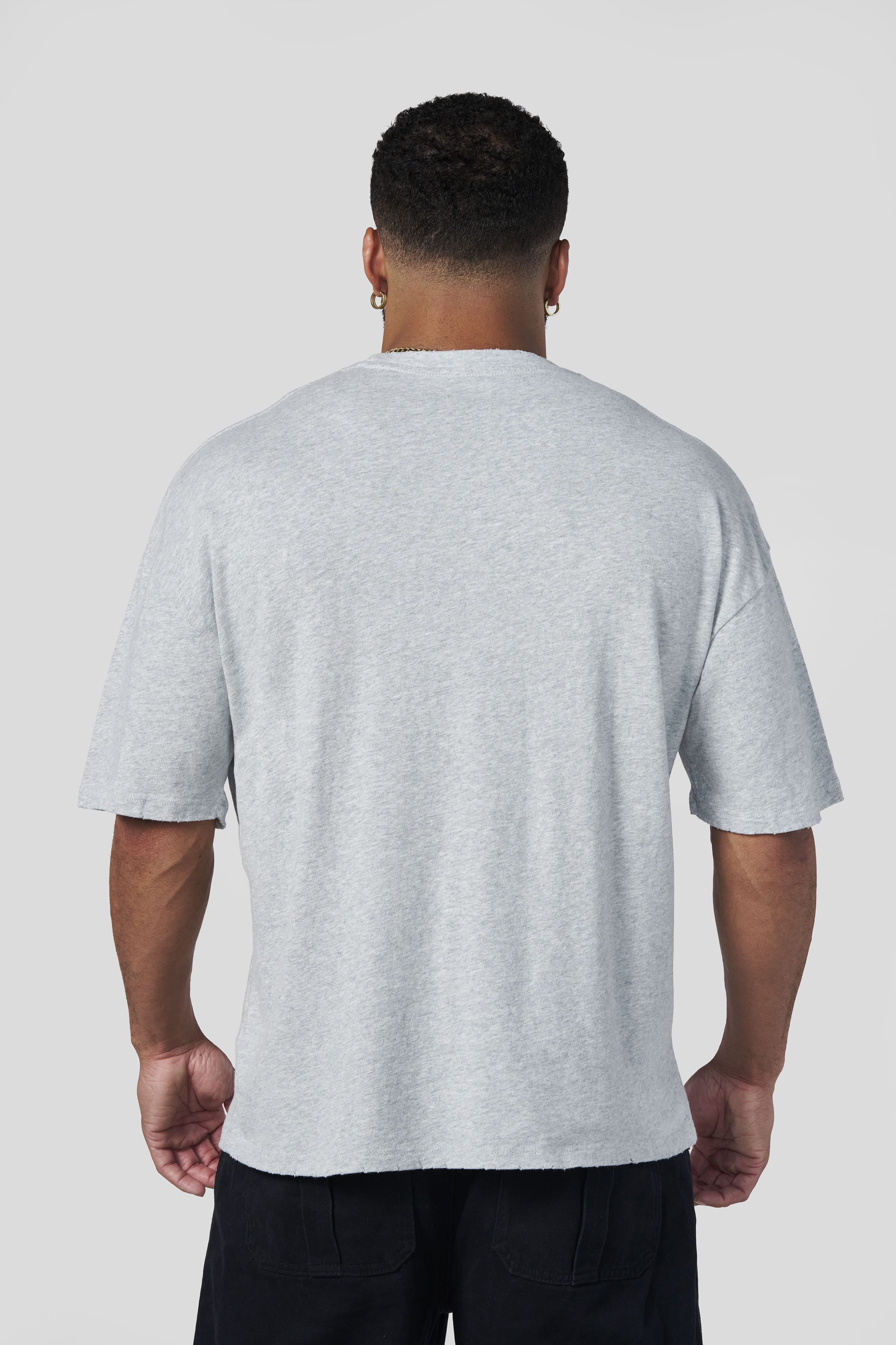 Young La 4182 - Distressed Script Tees 'Heather Grey'