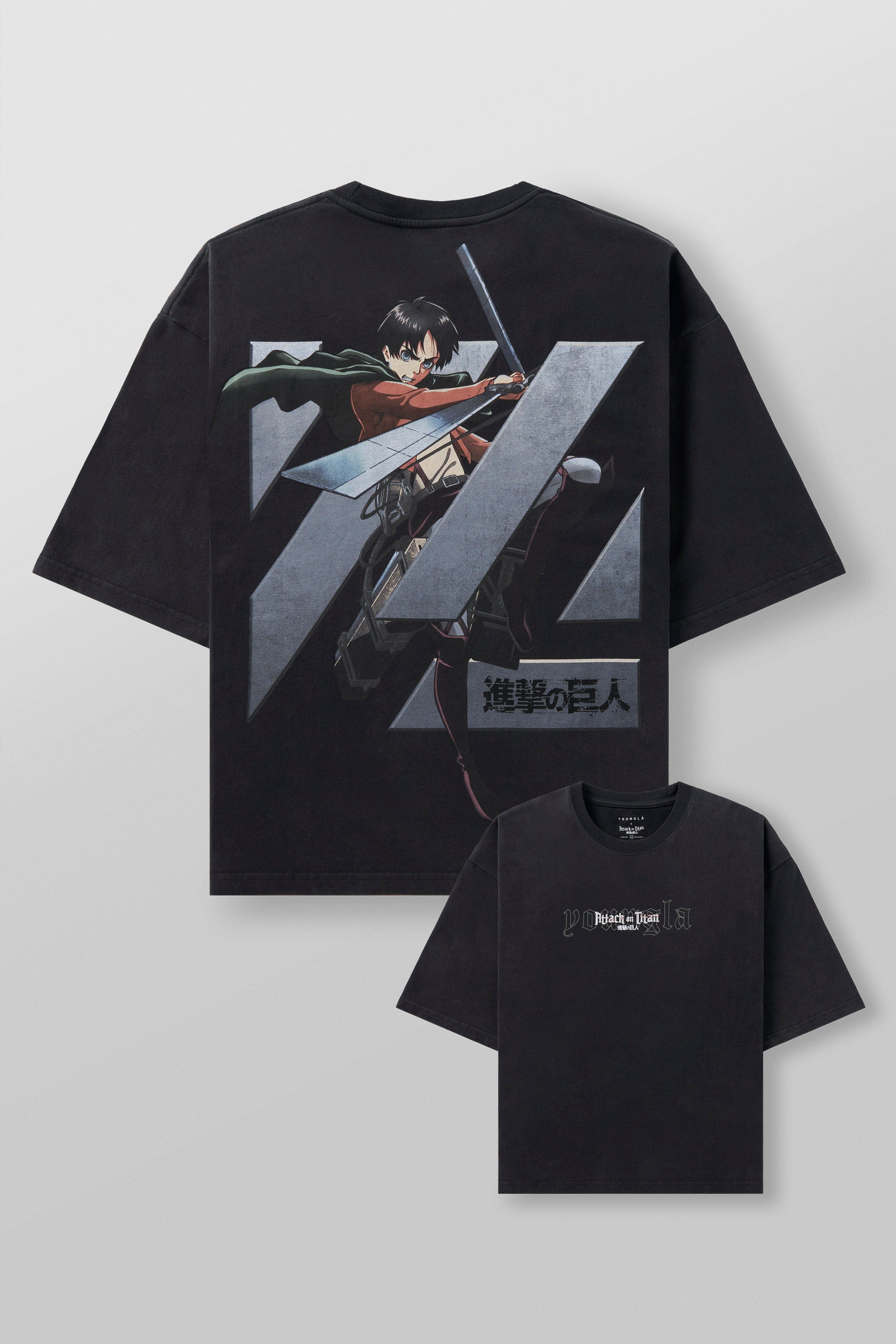 YoungLA 4186 - AOT© x YLA Cropped Tees 'Bloc Eren'