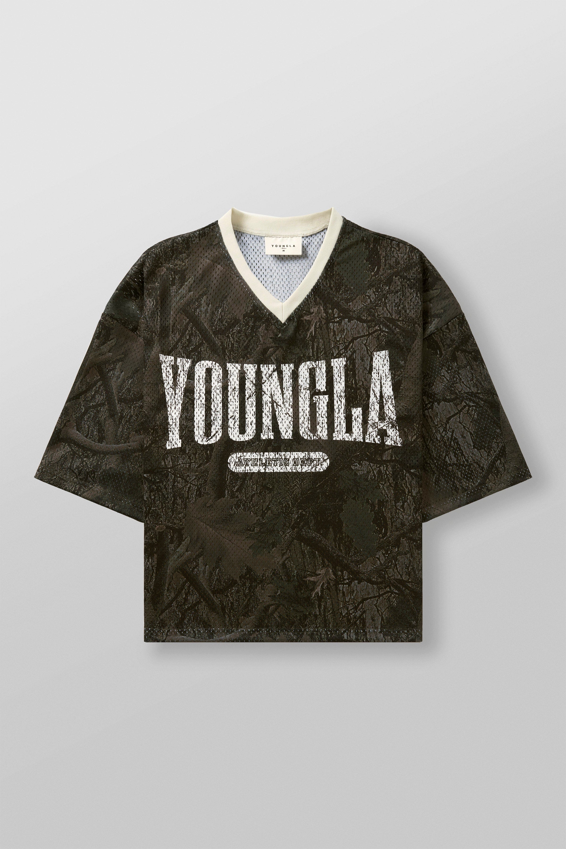 YoungLA 4187 - Varsity Football Cropped Jersey 'Dark Tree Camo'