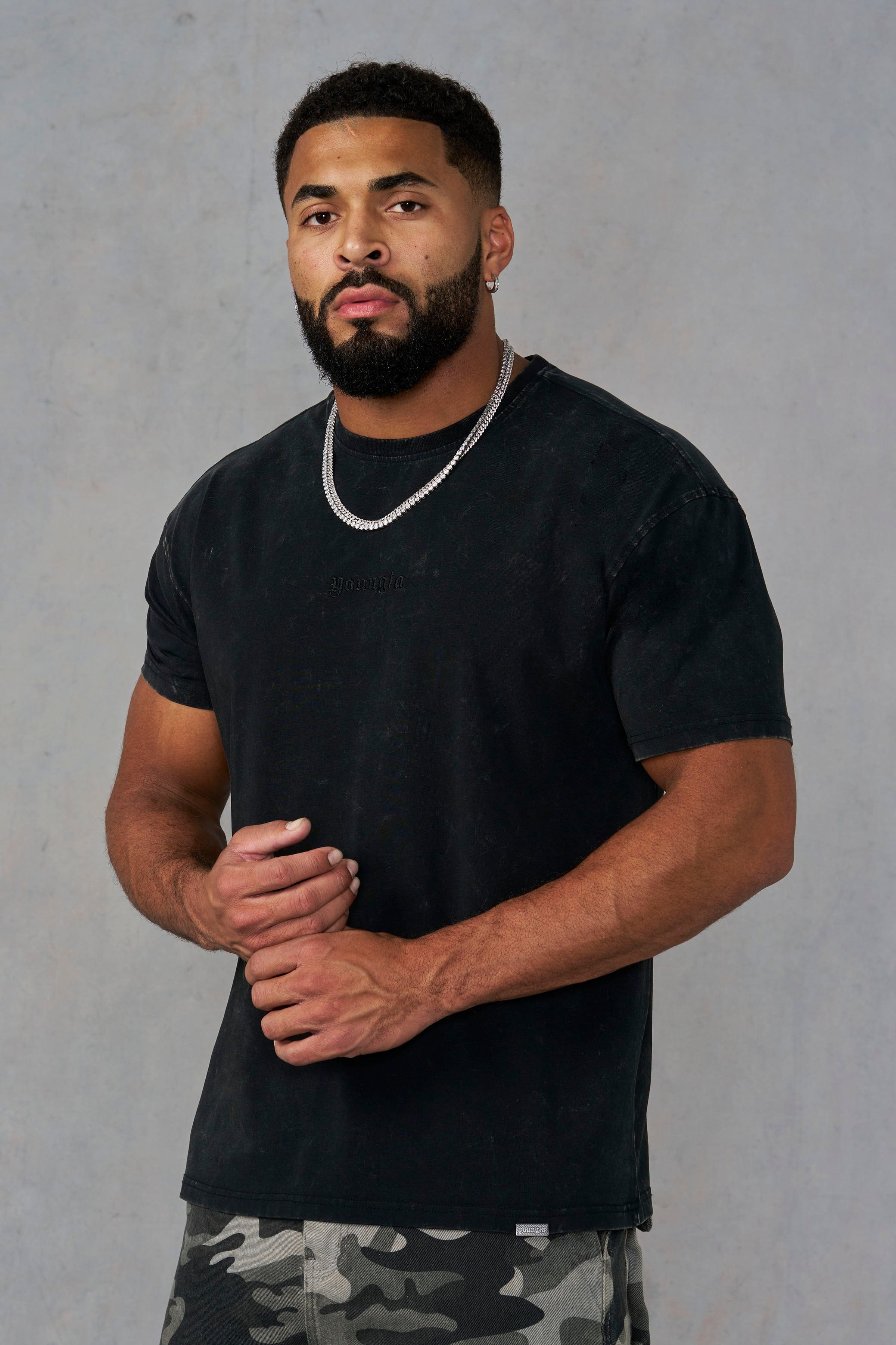YoungLA 4192 - Washed Tailored Tees 'Black Wash'