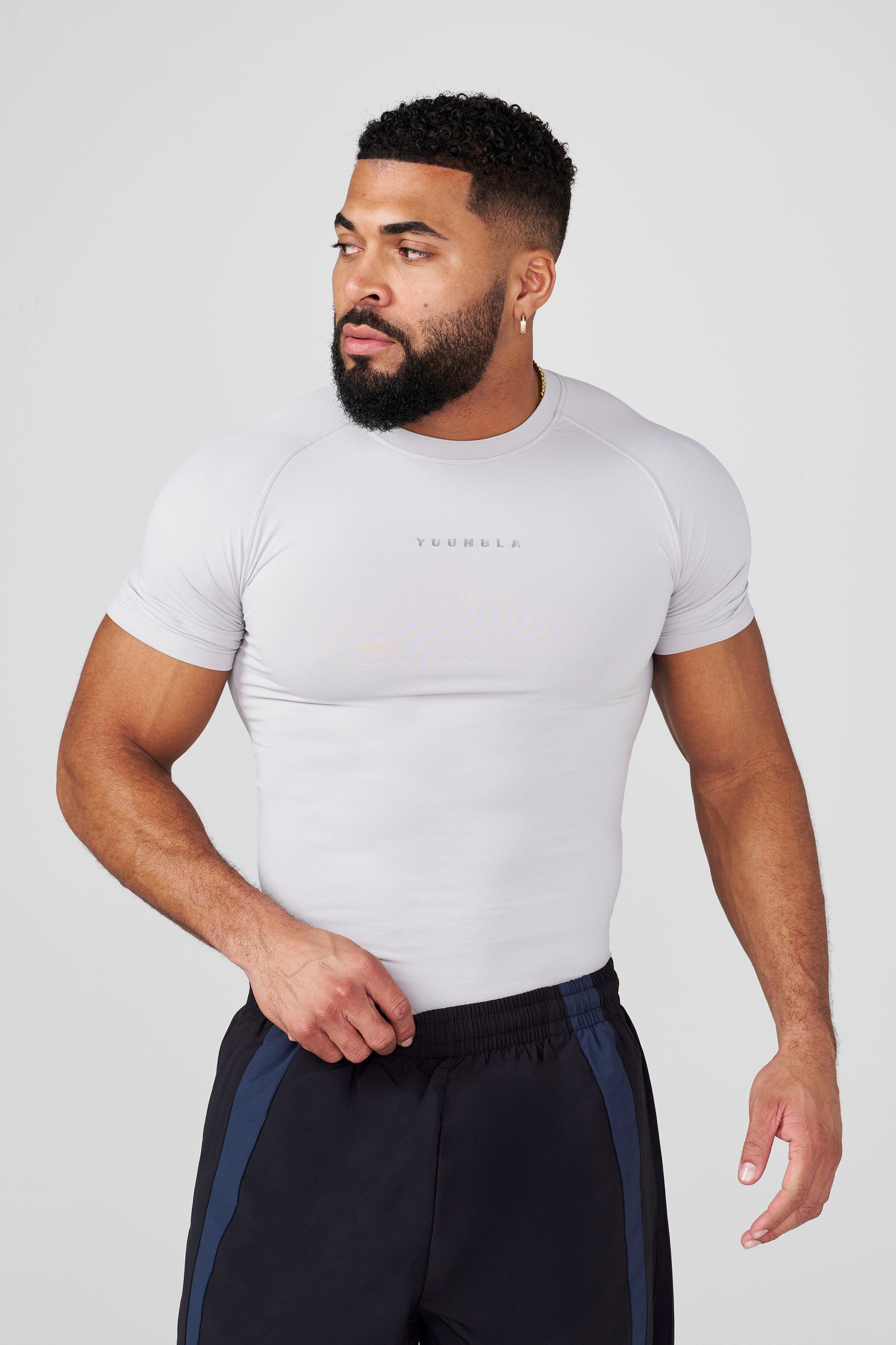 YoungLA 4193 - Classic Compression Tees 'Light Grey'