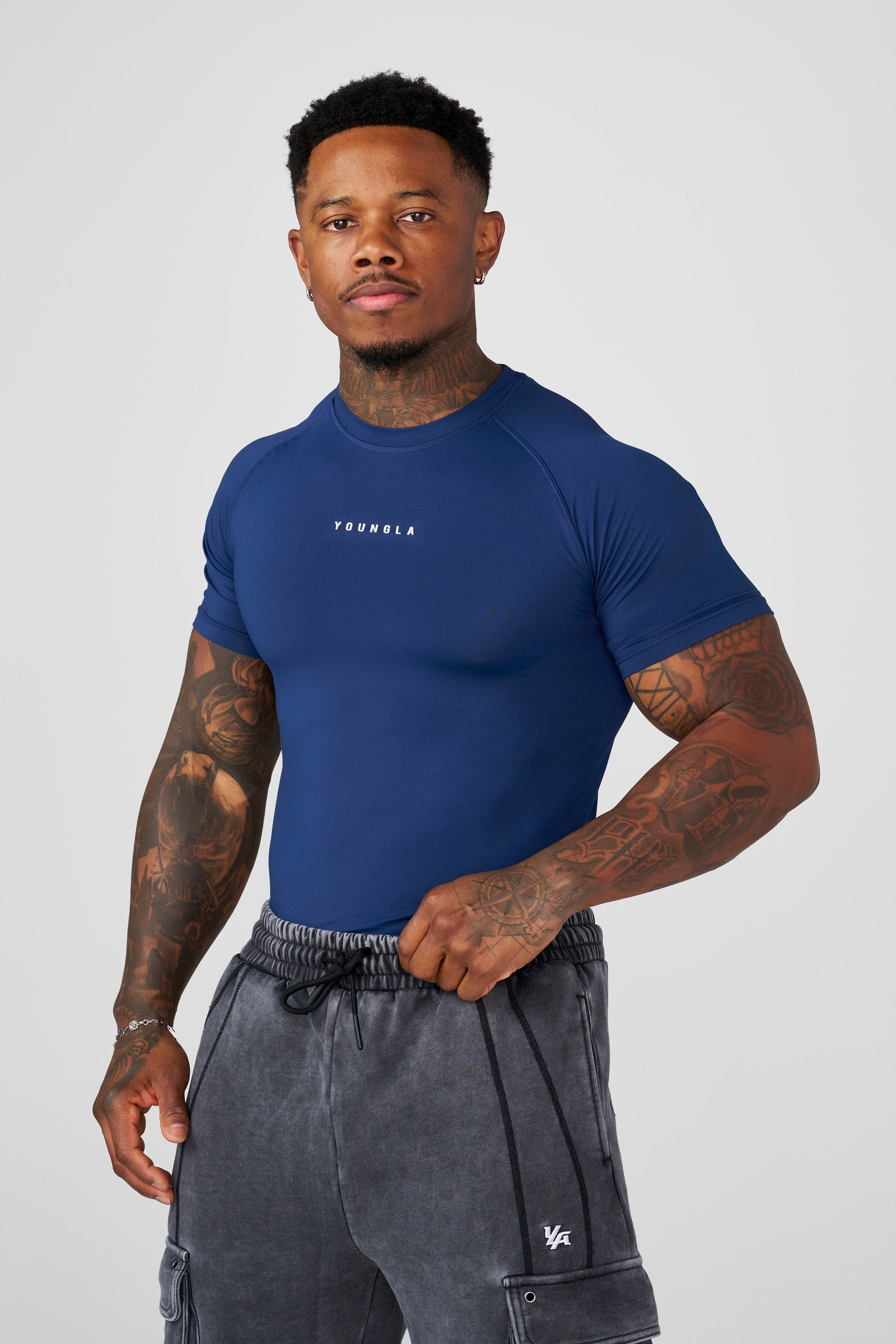 YoungLA 4193 - Classic Compression Tees 'Navy'