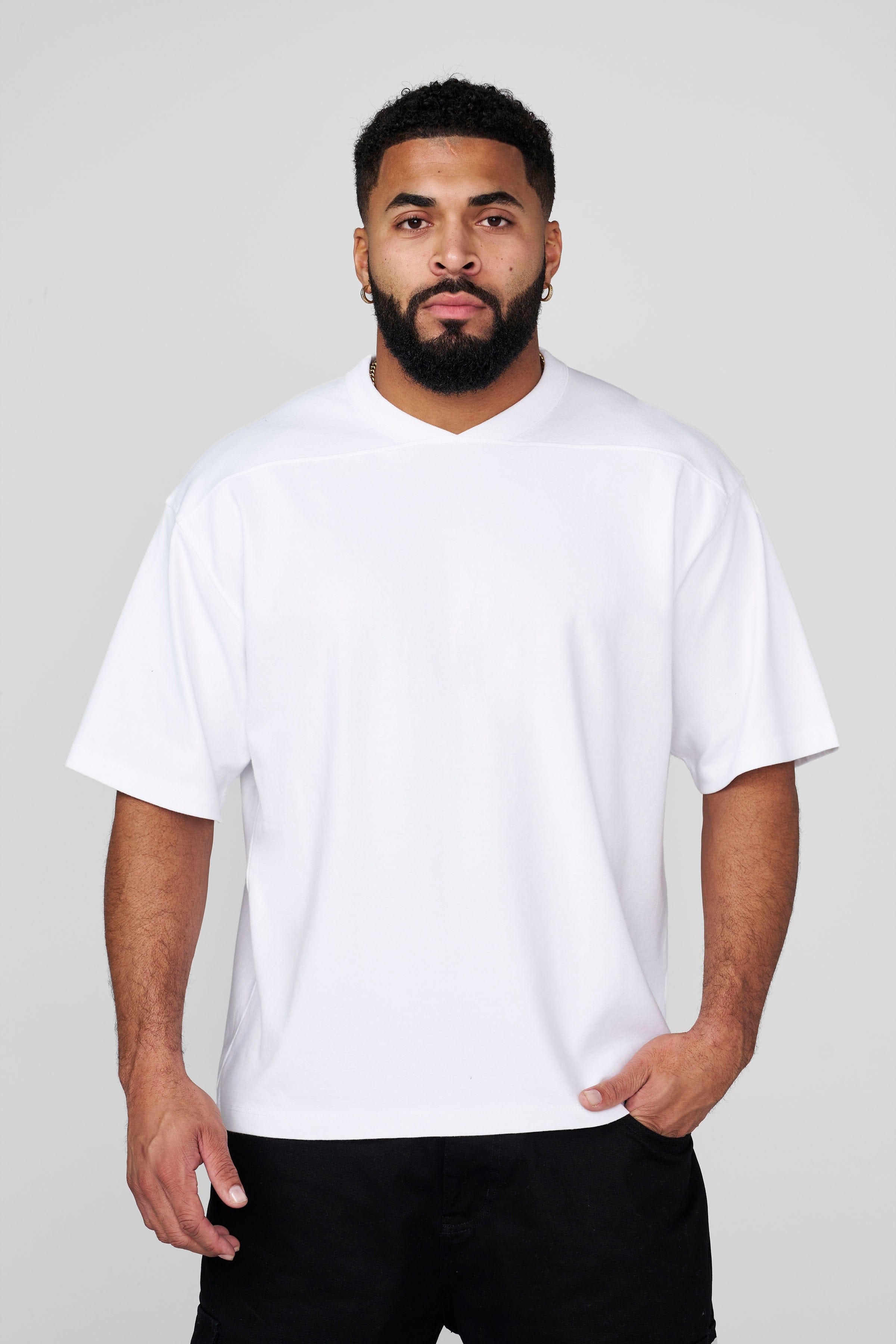 YoungLA 4196 - V-Neck Soft Tees 'White'