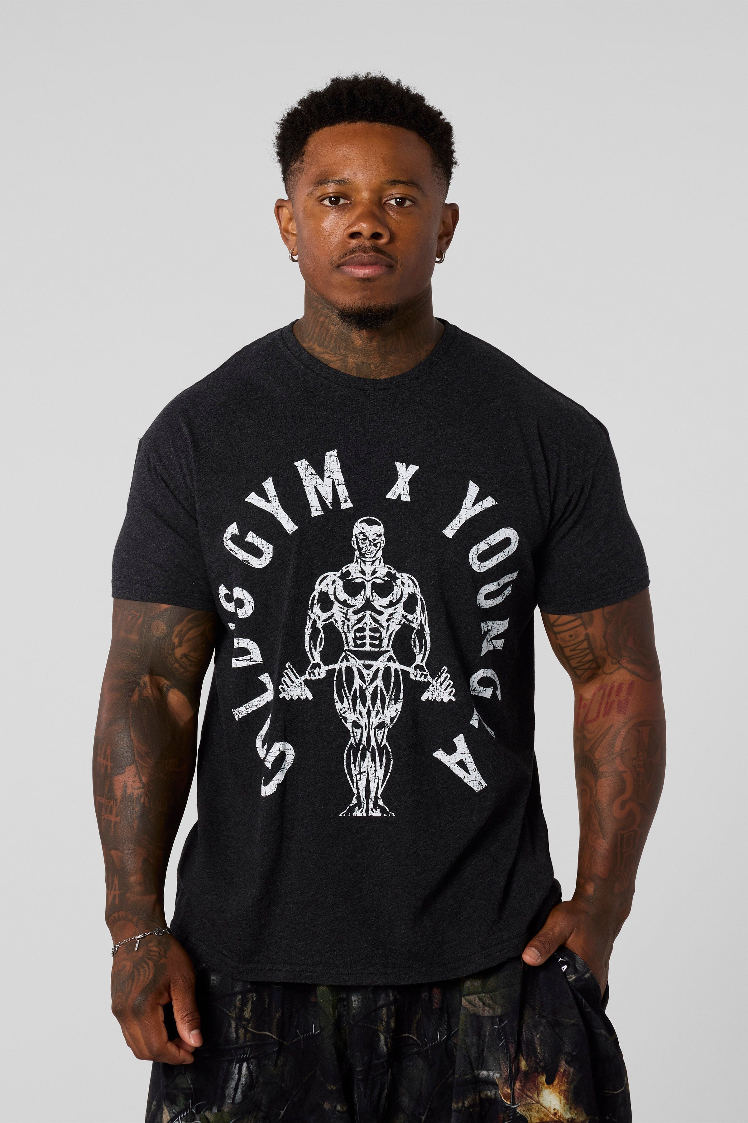 YoungLA 4206 - Gold's Gym Heather Tees 'Black Heather'