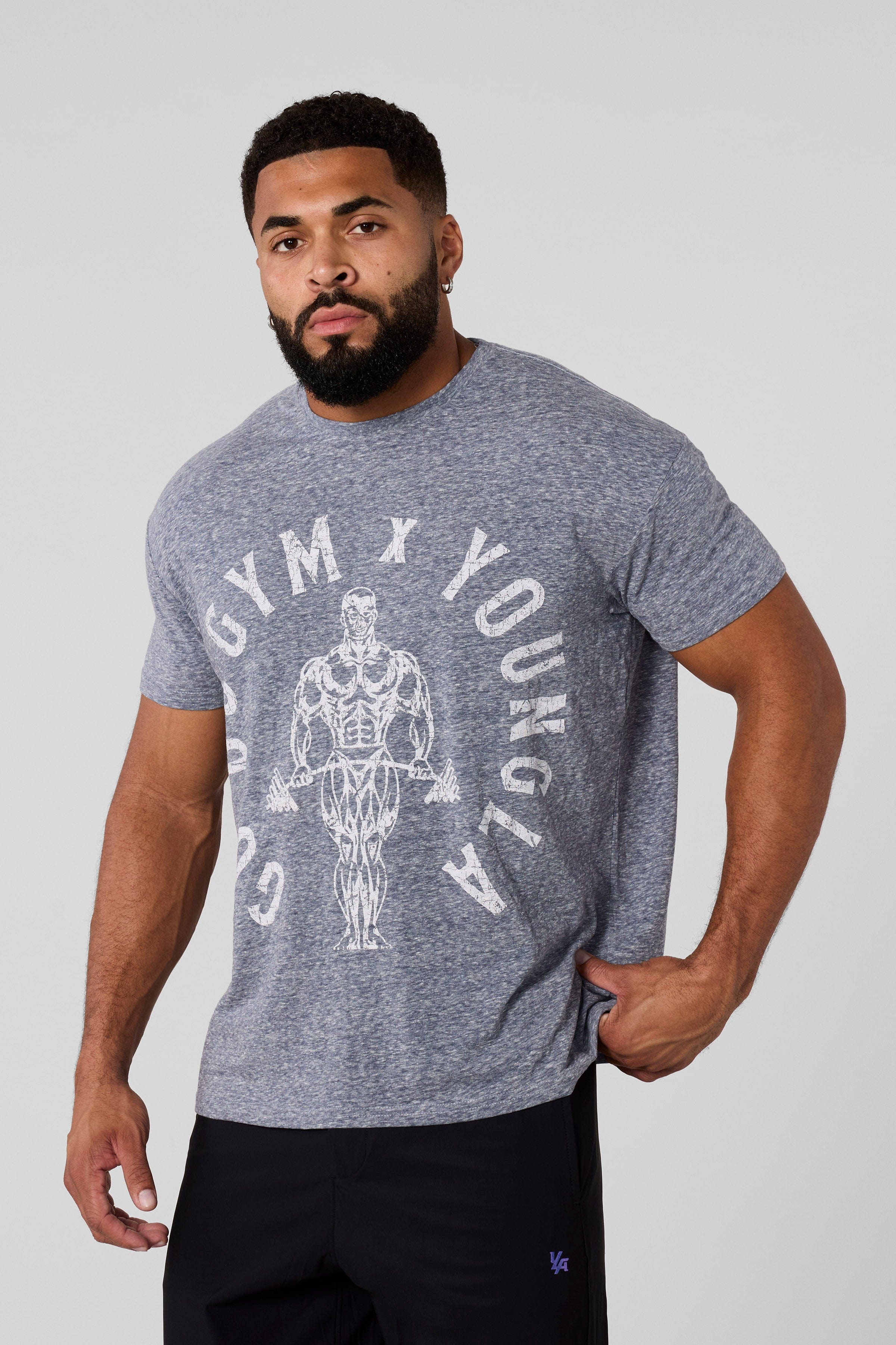 YoungLA 4206 - Gold's Gym Heather Tees 'Navy Heather'