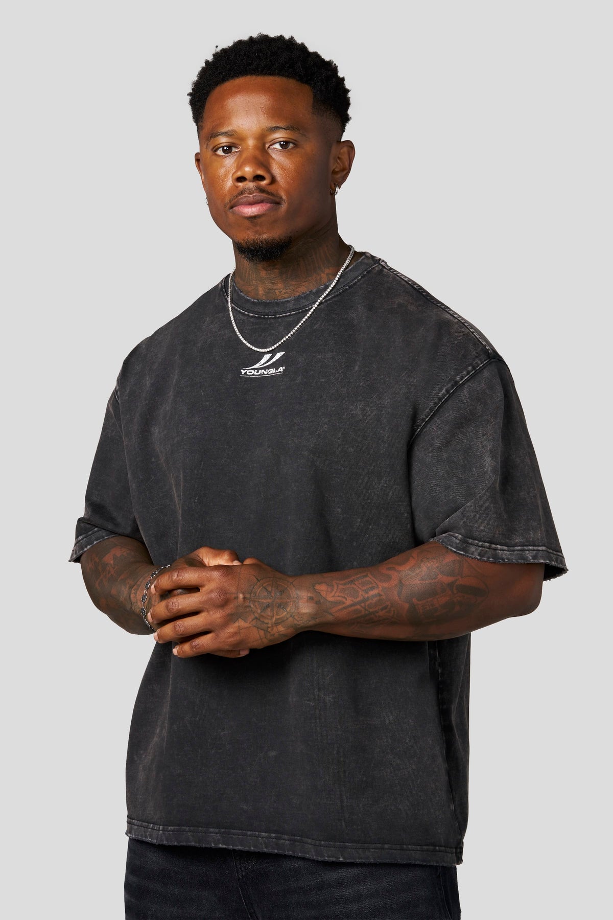 YoungLA 4212 - Heavyweight Tees 'Grey Wash'