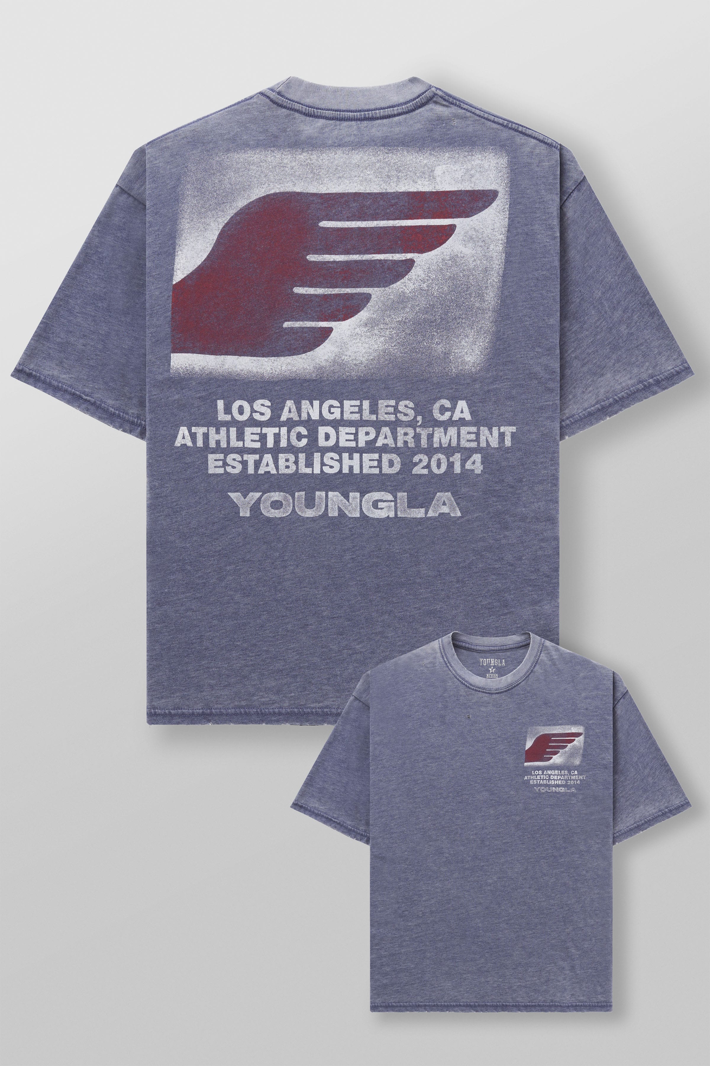 YoungLA 4224 - Golden Era Soft Burnout Tees 'Blue Wash'