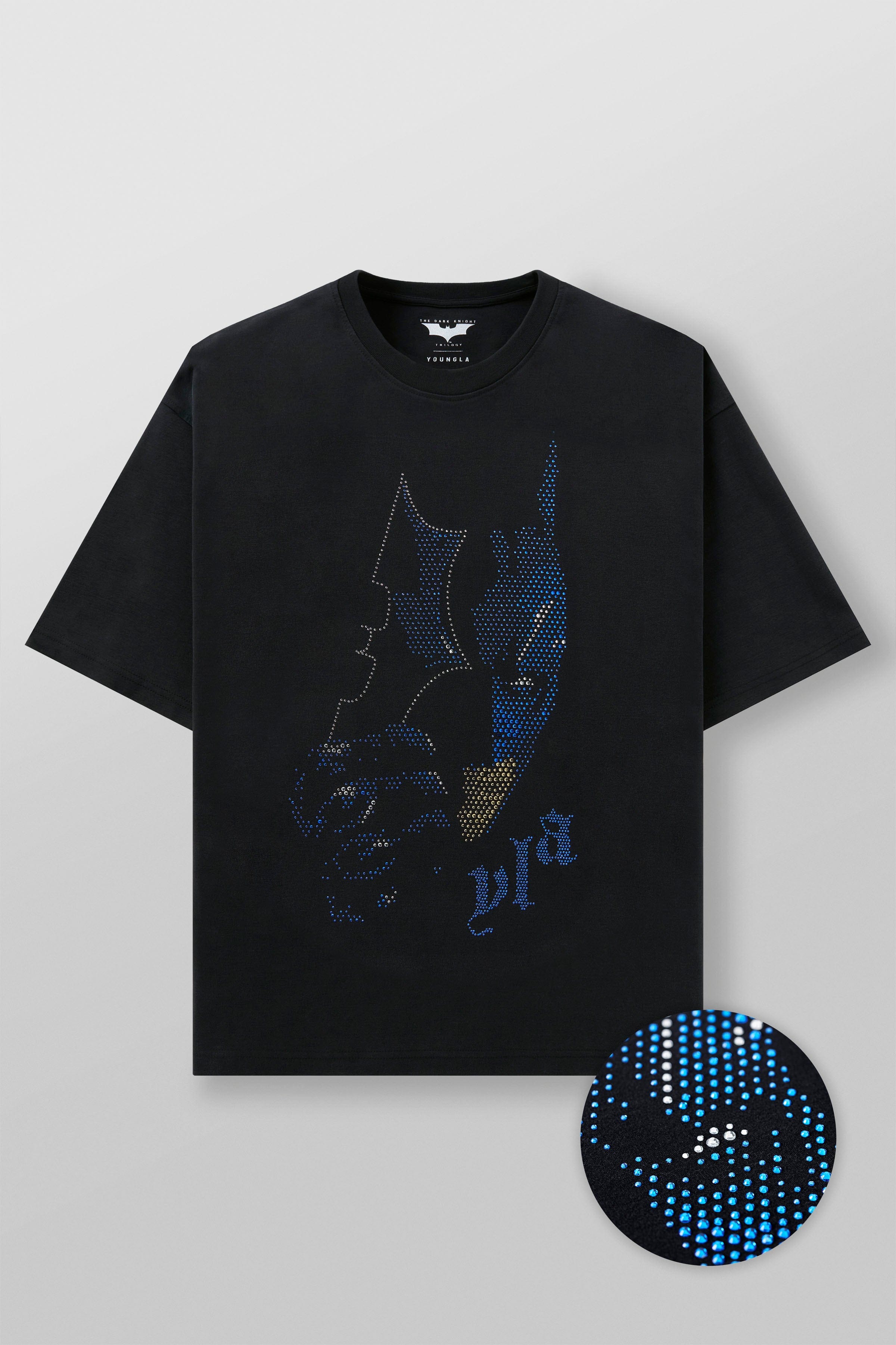 YoungLA 4257 - Batman Rhinestone Tees 'Batman R'