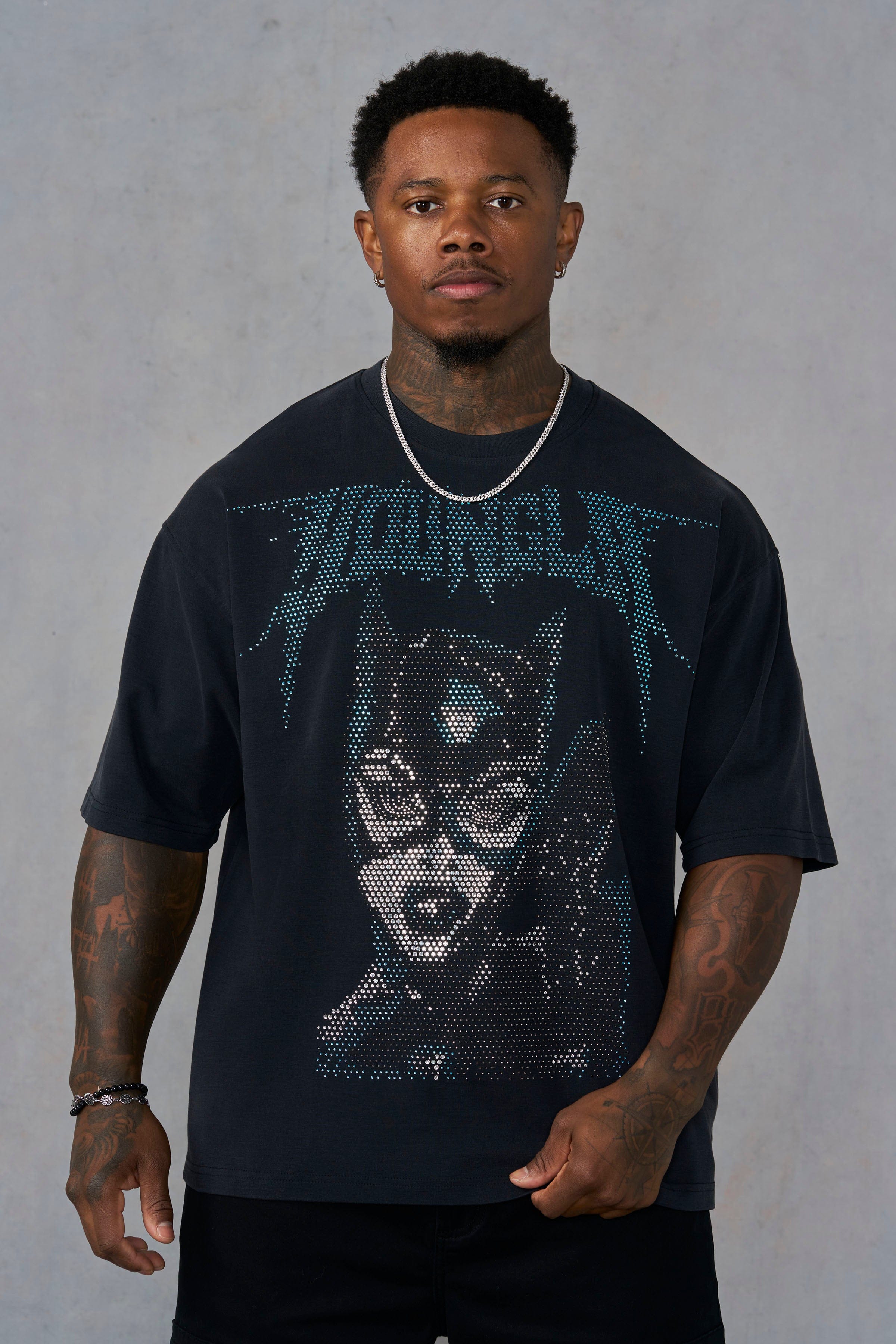 YoungLA 4257 - Batman Rhinestone Tees 'Catwoman'