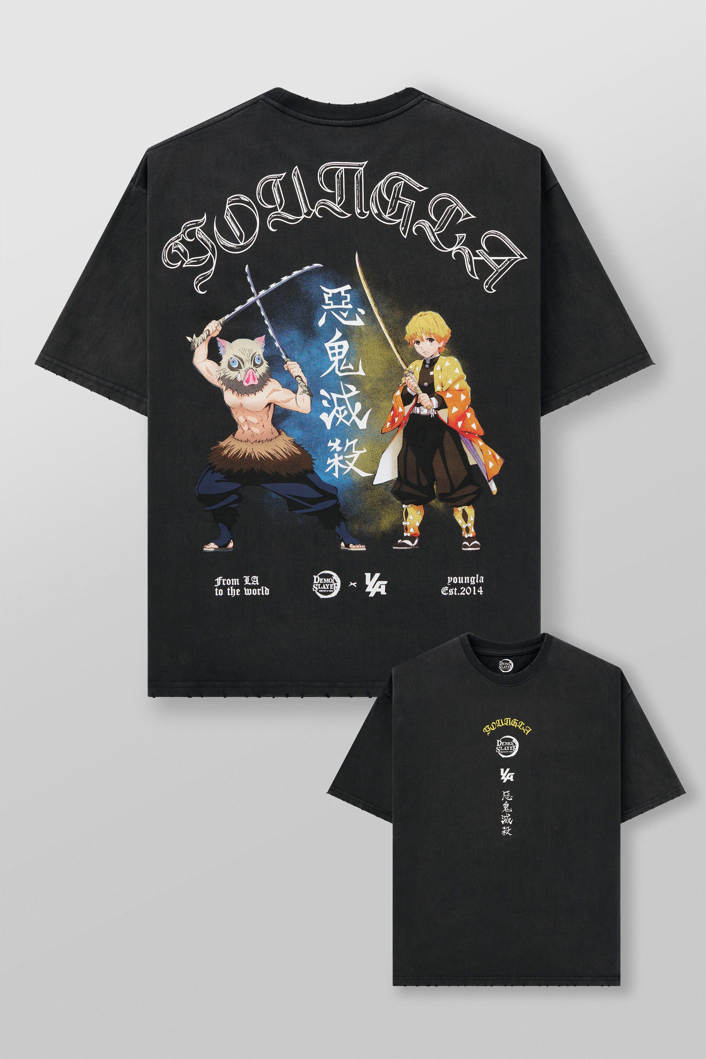 YoungLA 4266 - Demon Slayer: Kimetsu no Yaiba - Character Tees 'Swordsmen Duo'