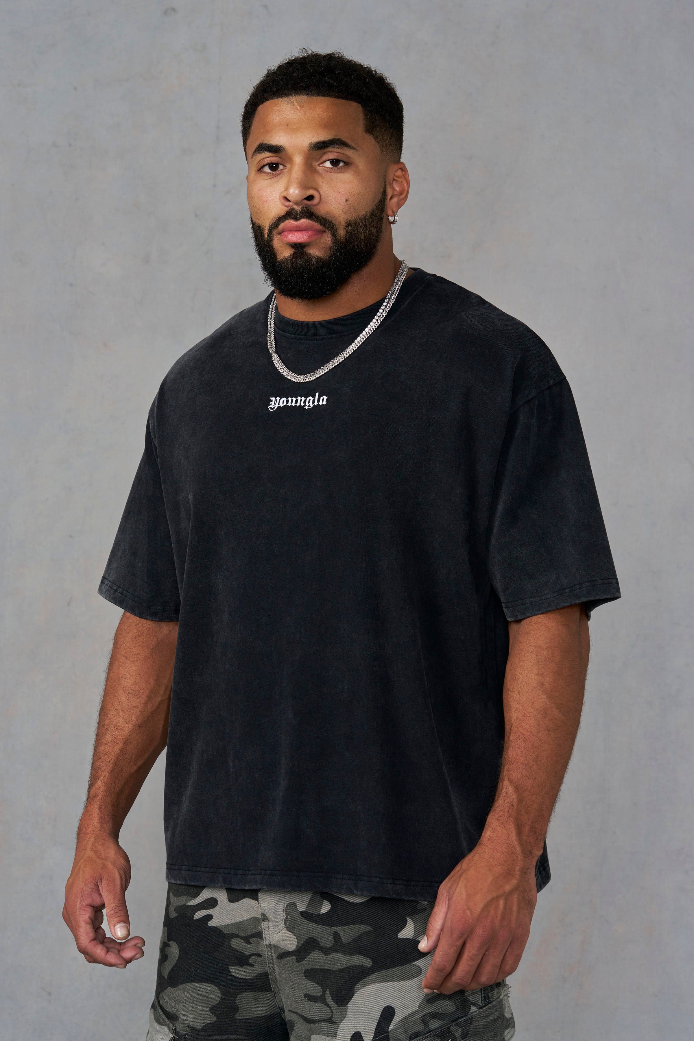 YoungLA 4293 - Core Relaxed Tees 'Black Wash'