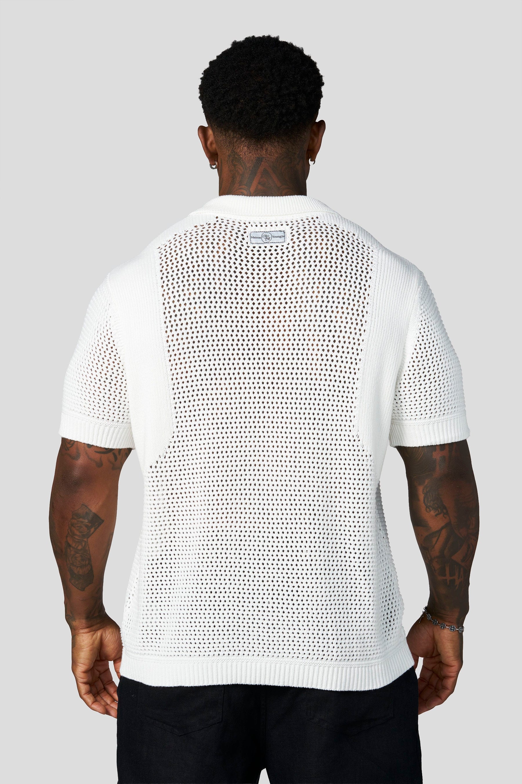 Young La 4308 - Upscale Crochet Polos 'White'