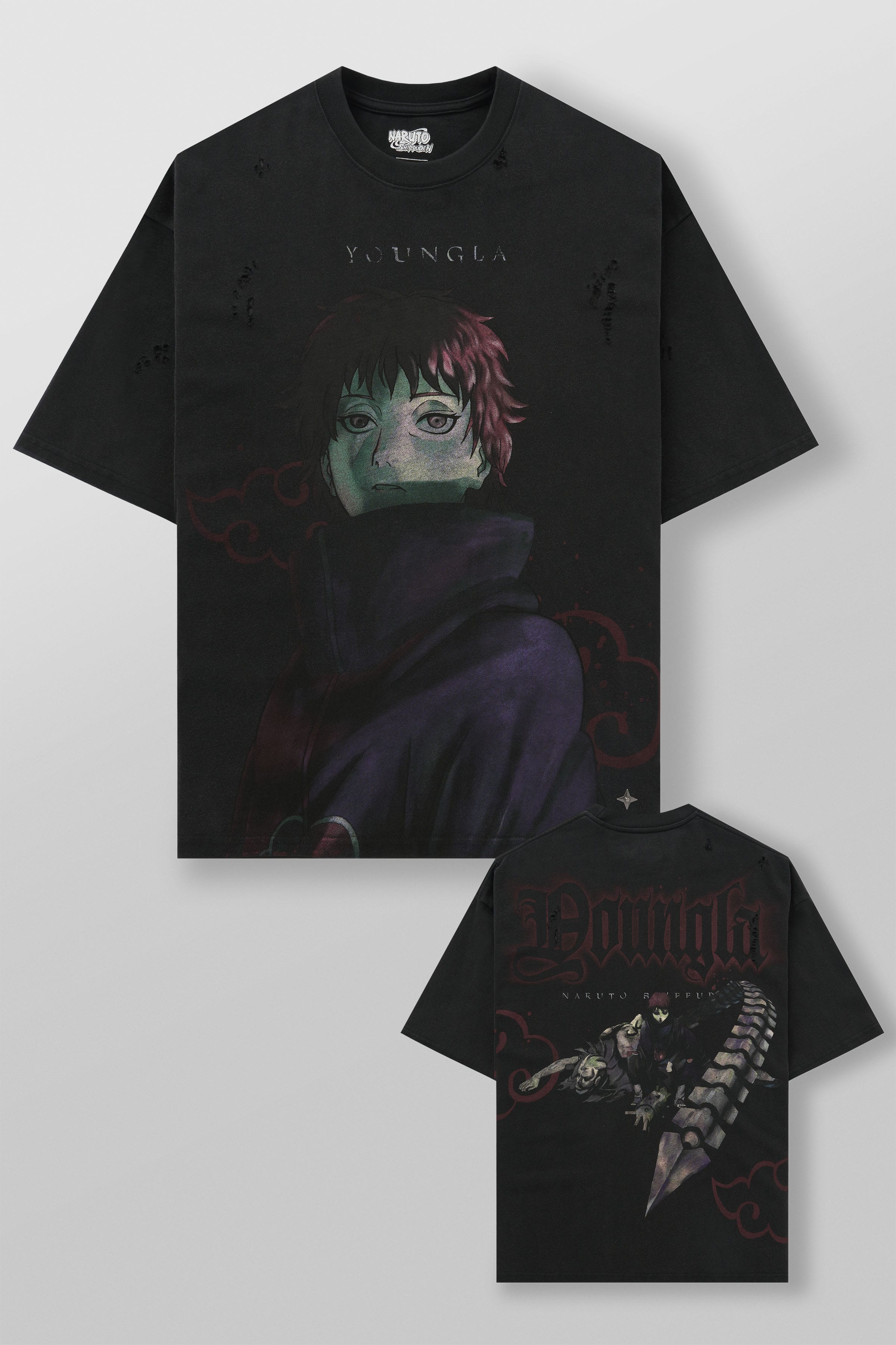 YoungLa 4318 - Naruto Distressed Tees 'Sasori'