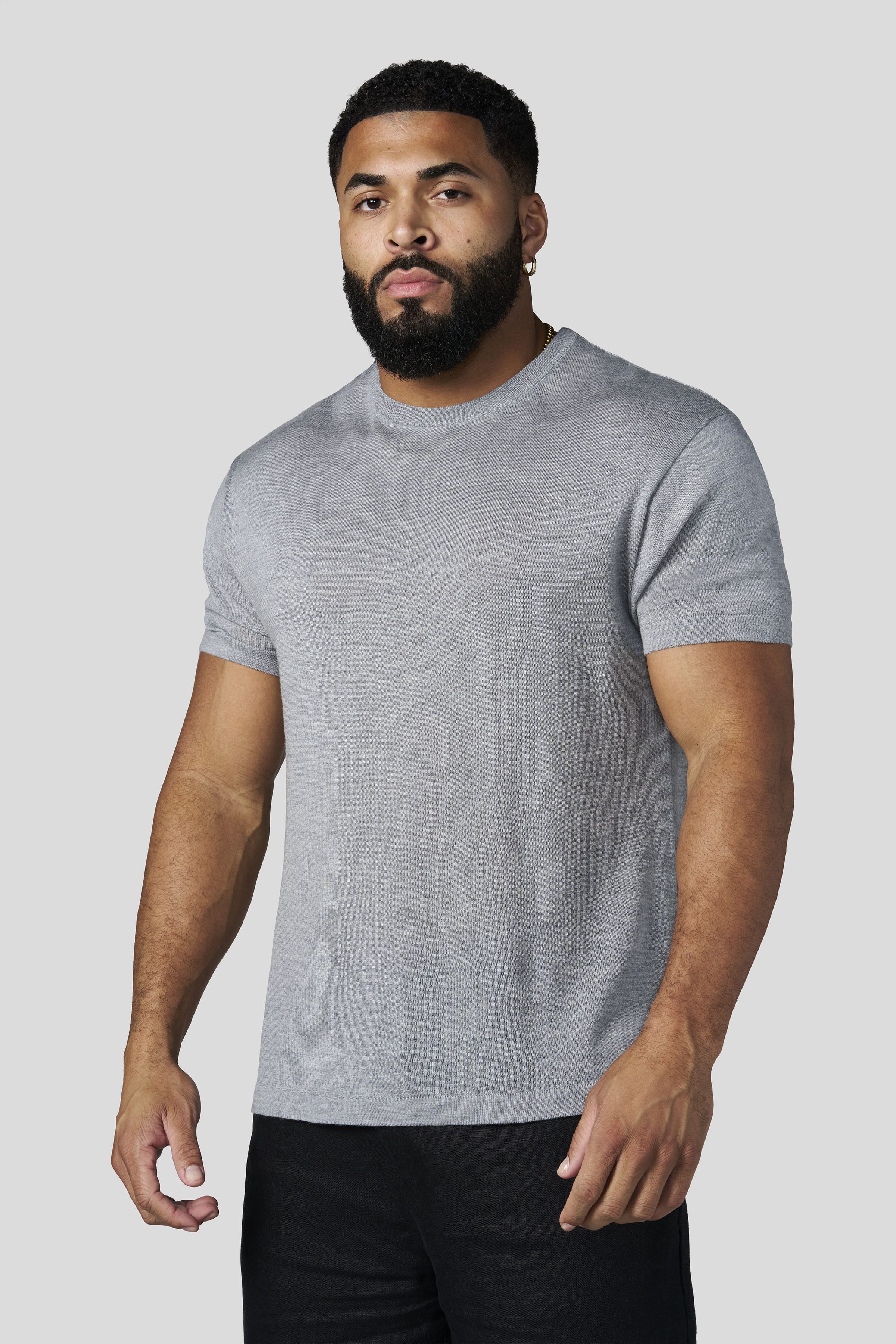 Young La 4331 - Merino Wool Tees 'Heather Grey'