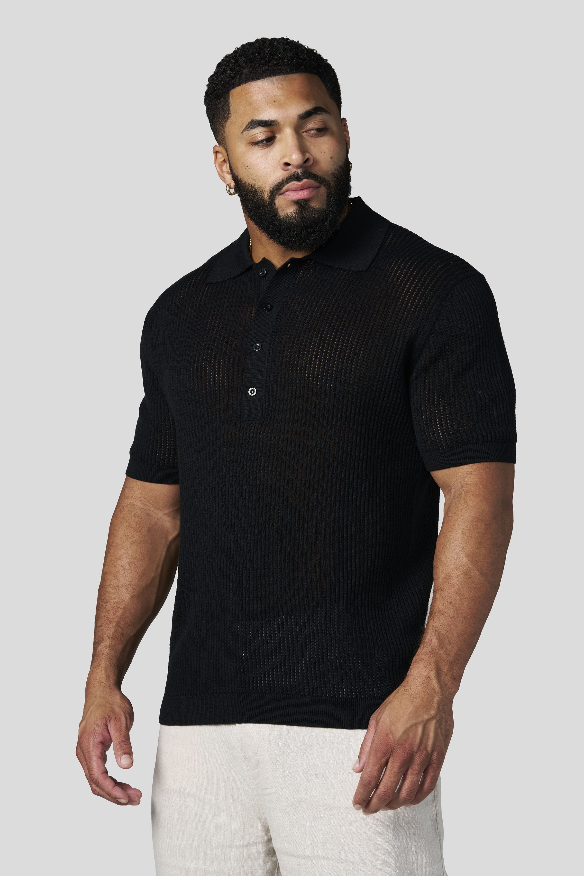 Young La 4341 - Lightweight Resort Polos 'Black'