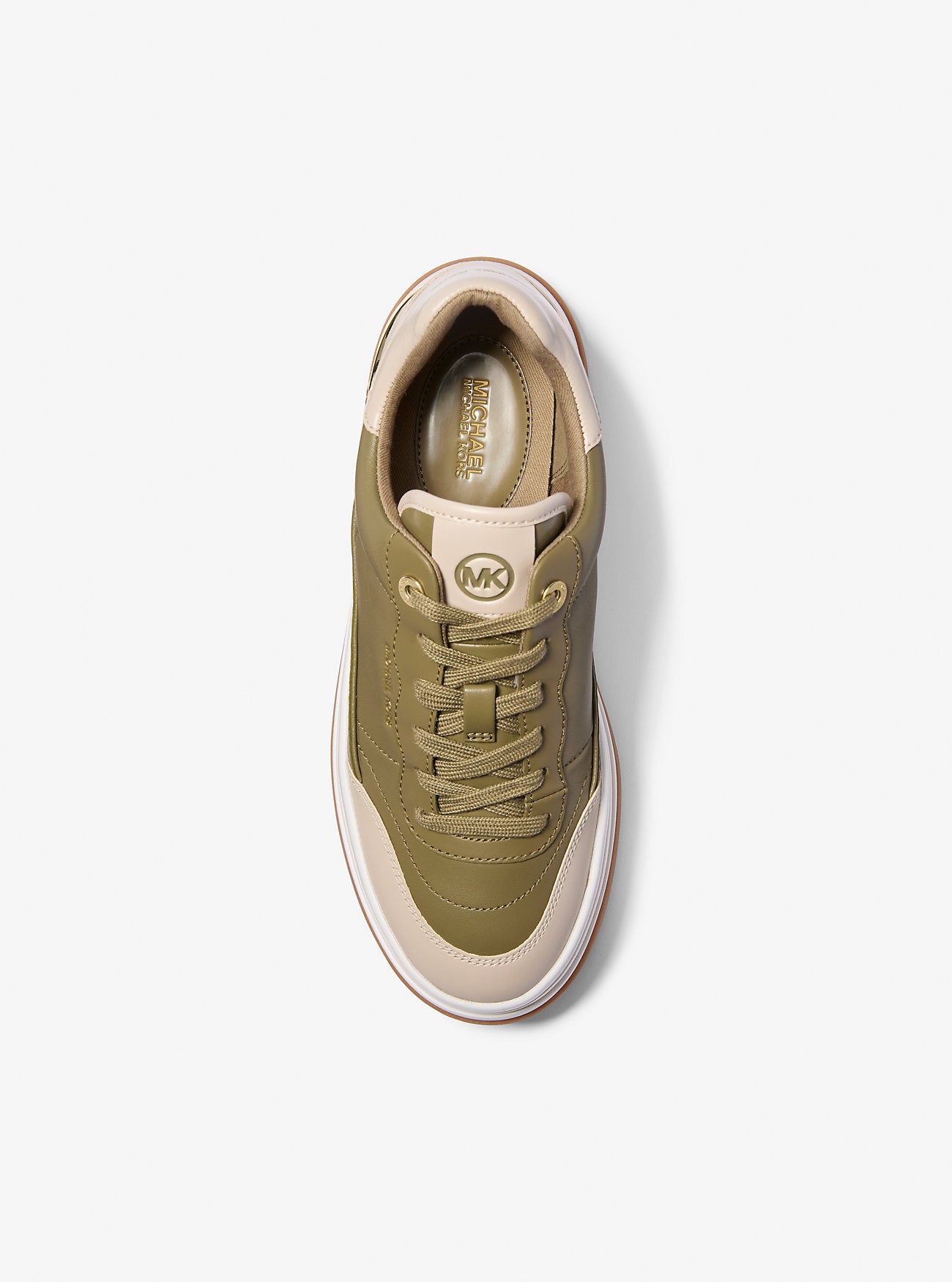 Hayes Two-Tone Leather Platform Sneaker SAFARI GREEN
