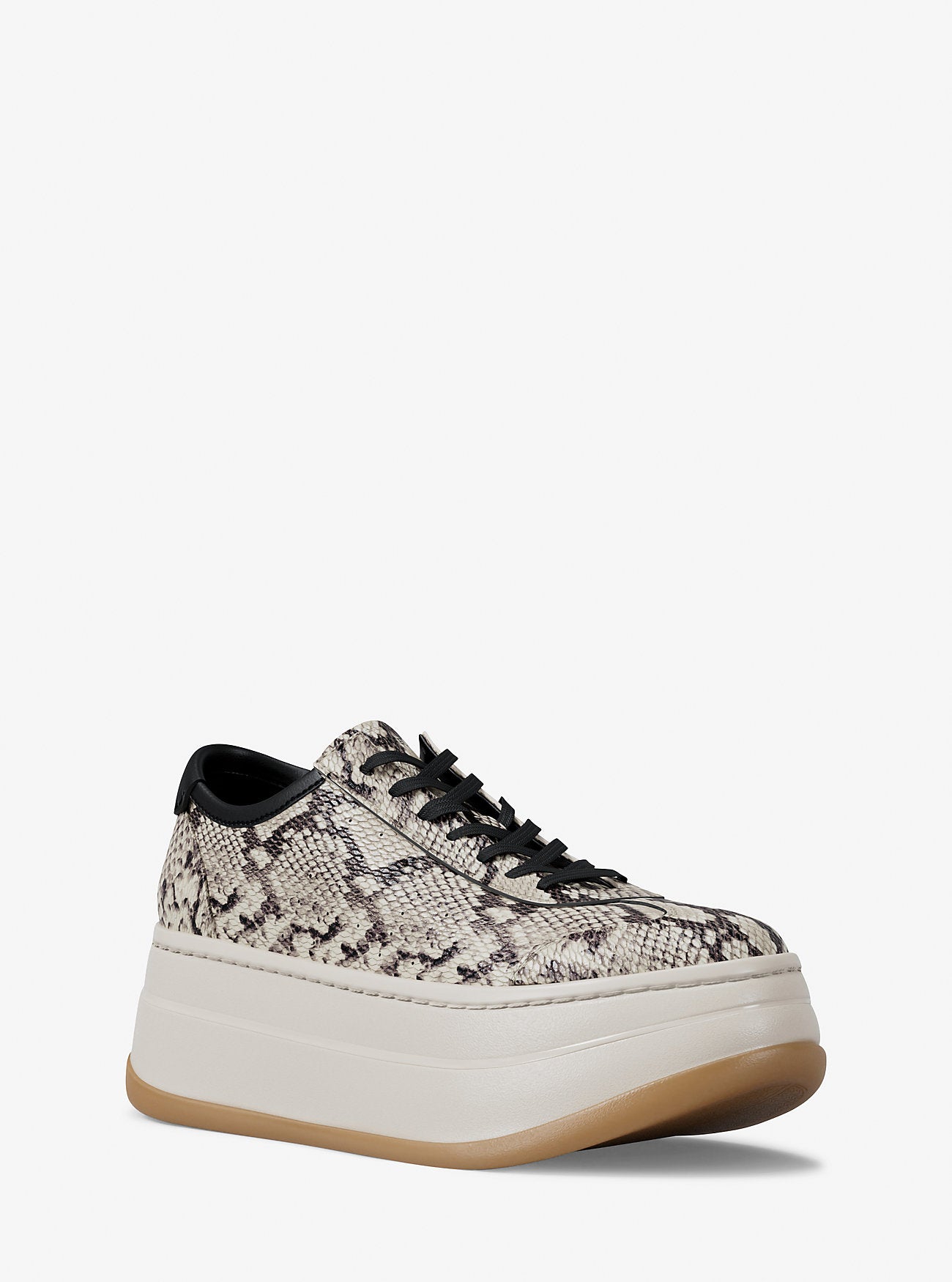 Hayes Snake Embossed Leather Platform Sneaker NATURAL