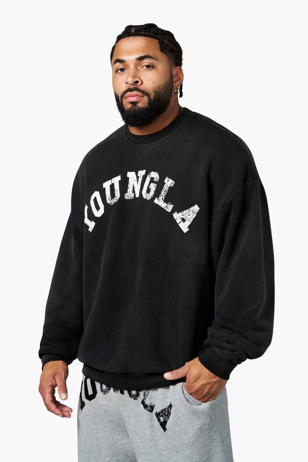 YoungLA 5261 - Arc Collection - Crewnecks 'Black Wash'