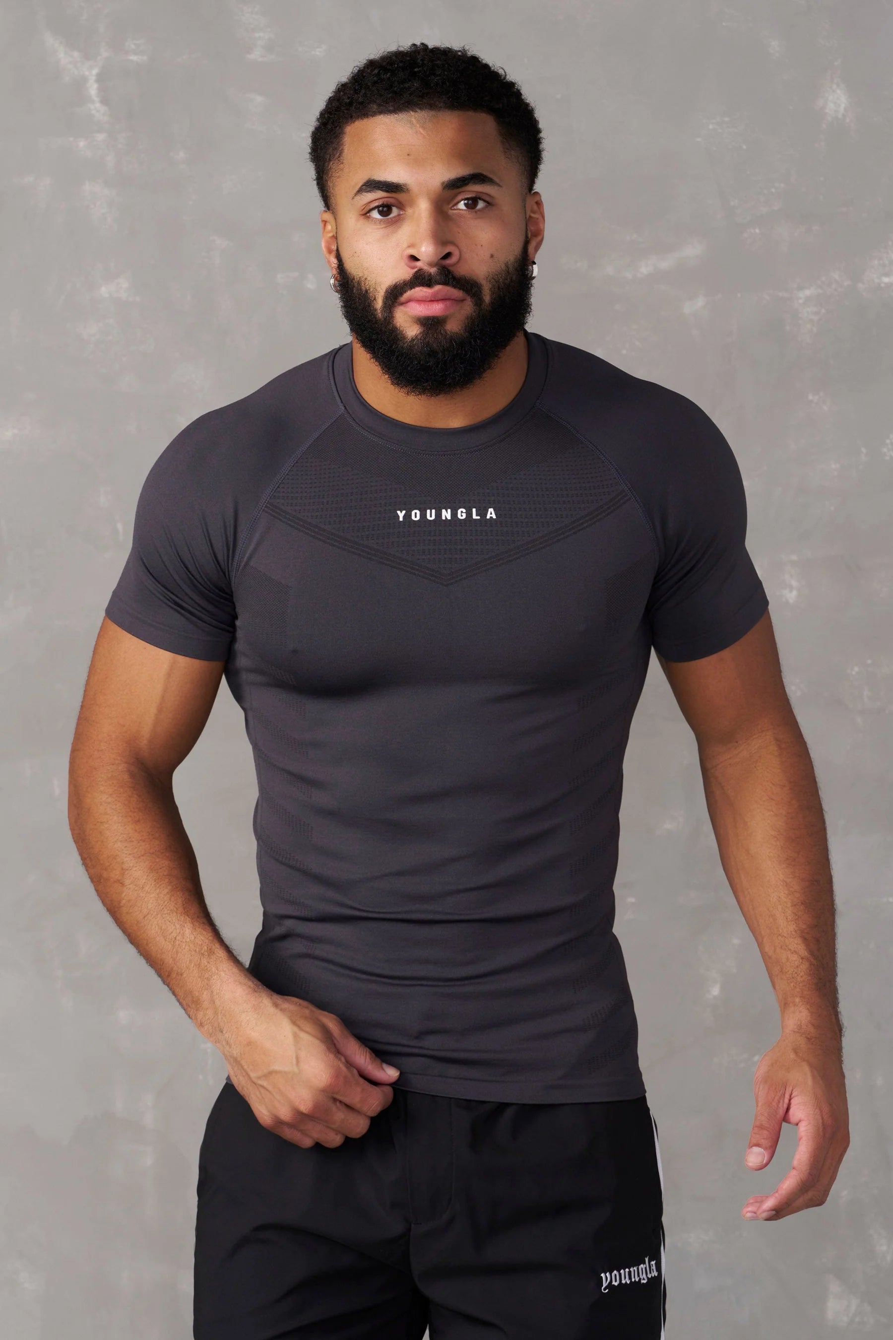 Young La 475 SuperVillain Compression Tees 'Charcoal'