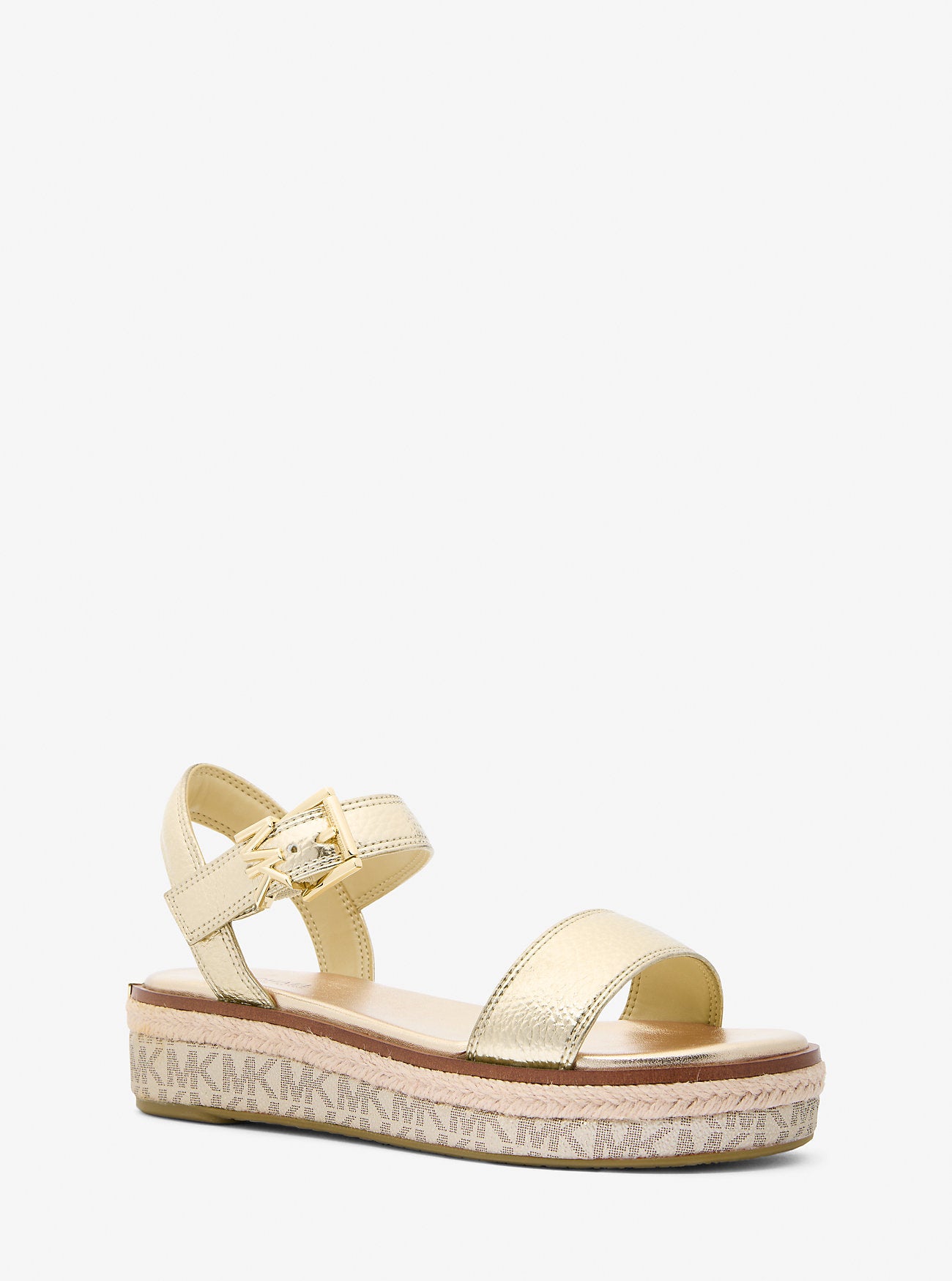 Richie Metallic Platform Espadrille Sandal PALE GOLD