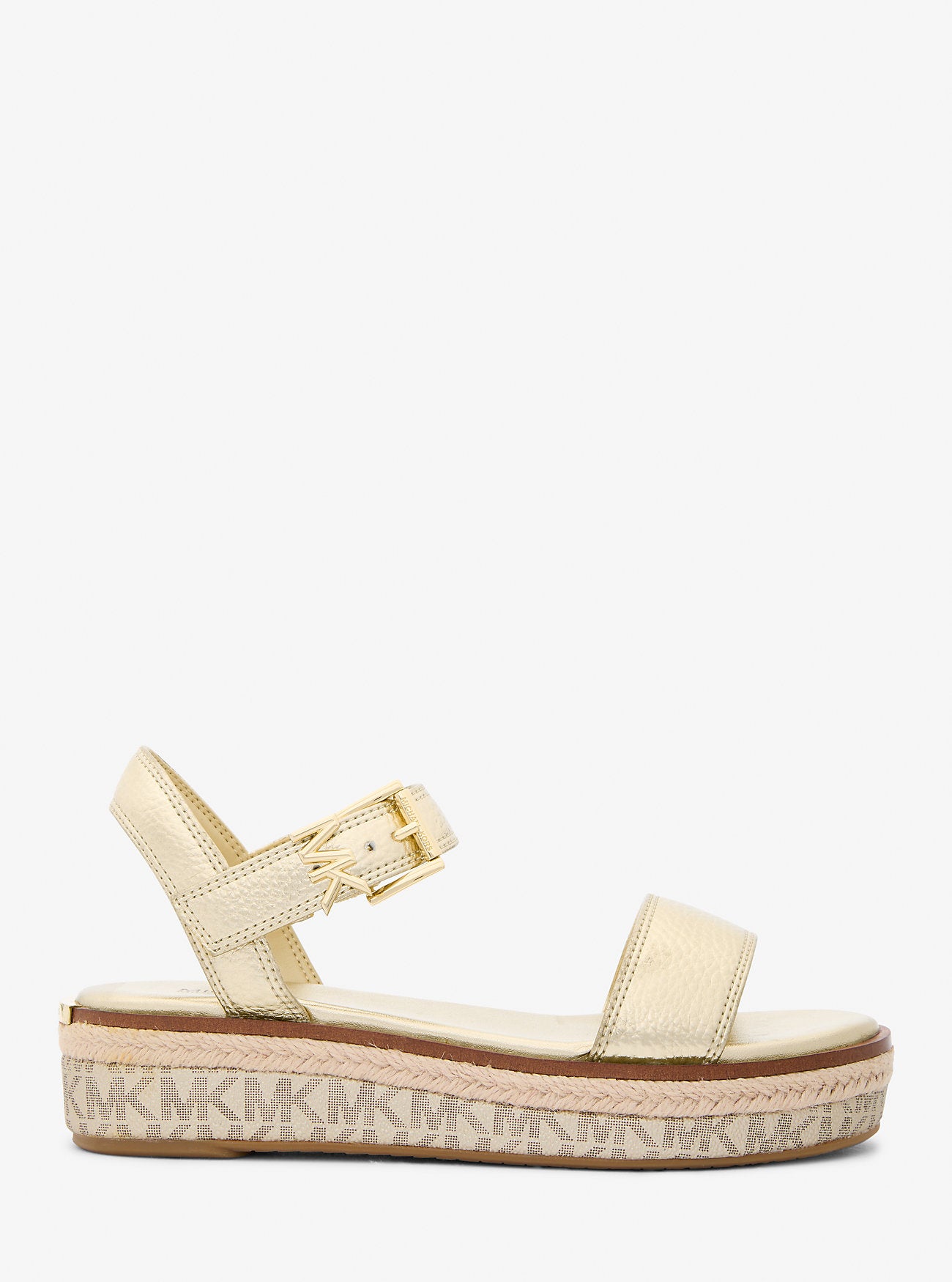 Richie Metallic Platform Espadrille Sandal PALE GOLD