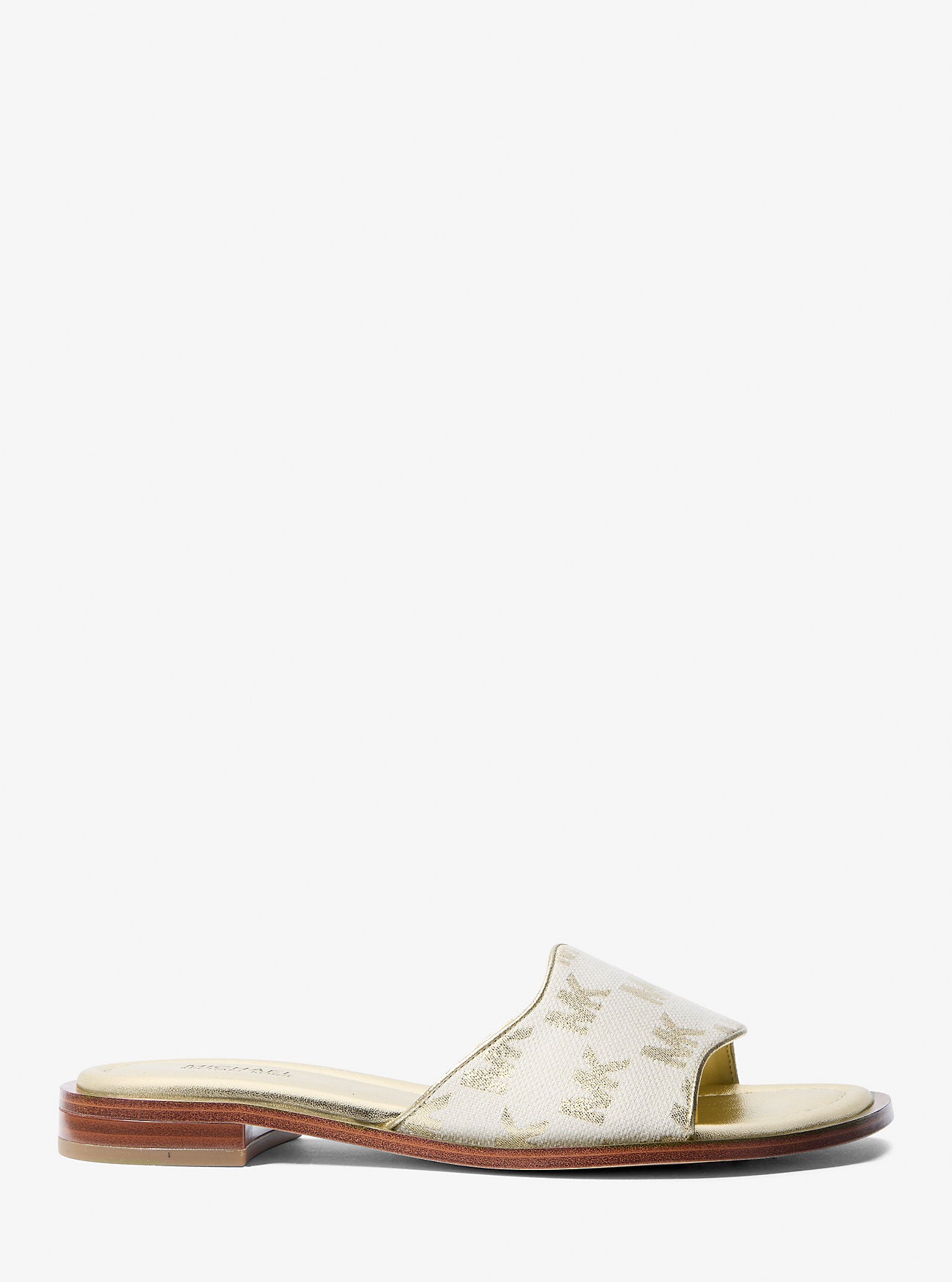 Hannah Metallic Logo Jacquard Slide Sandal PALE GOLD