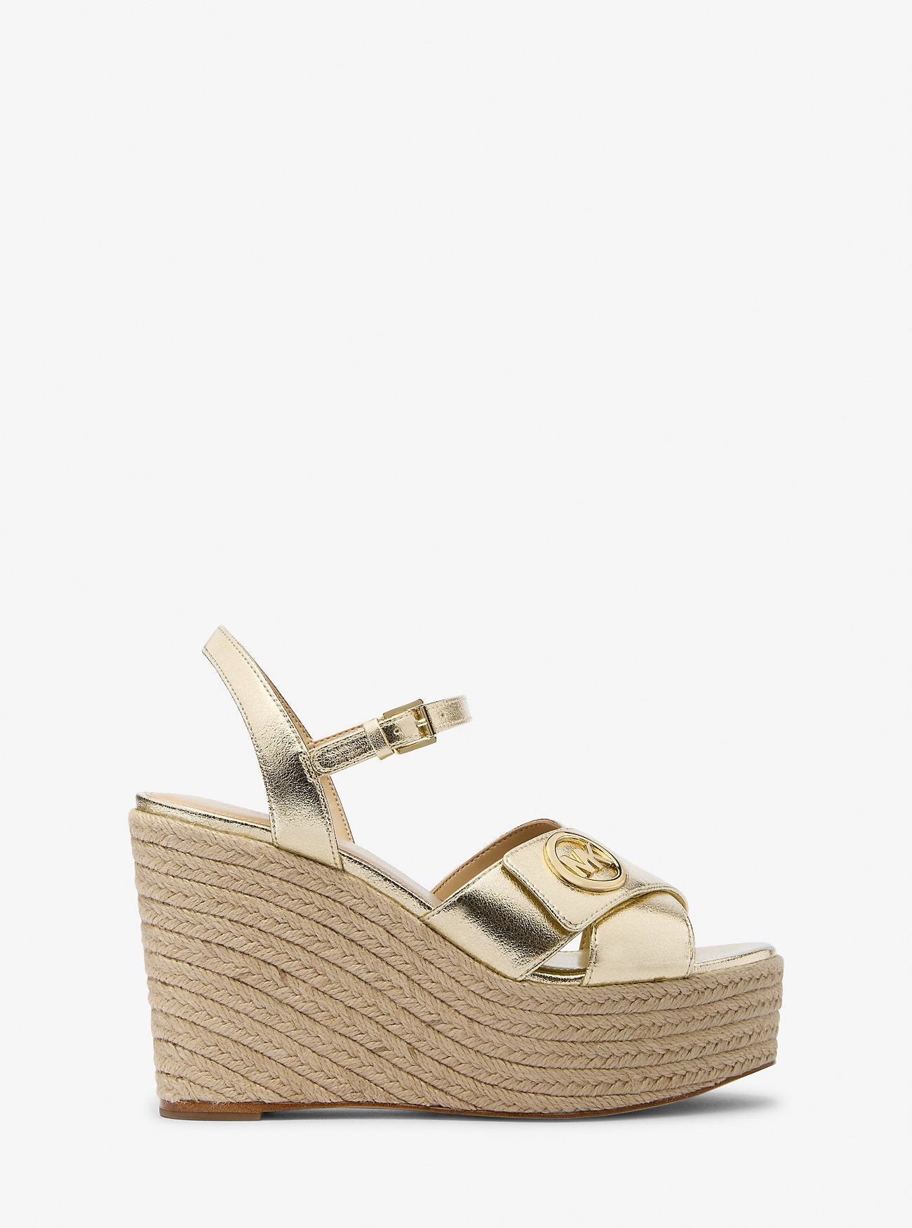 Hannah Metallic Nylon Blend Wedge Sandal PALE GOLD