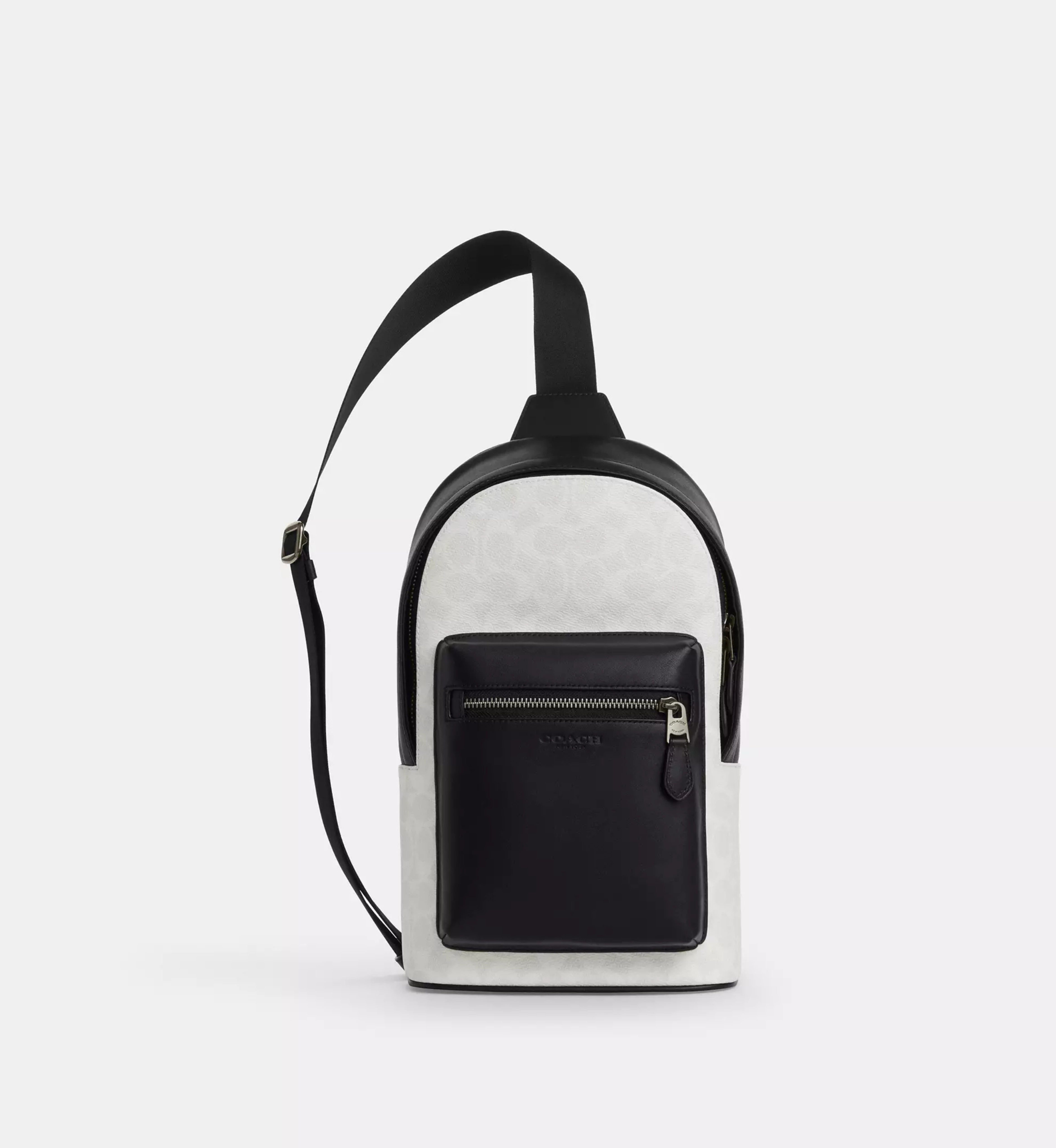 Coach West Pack In Signature Canvas 'Signature Canvas Gunmetal Chalk Black'