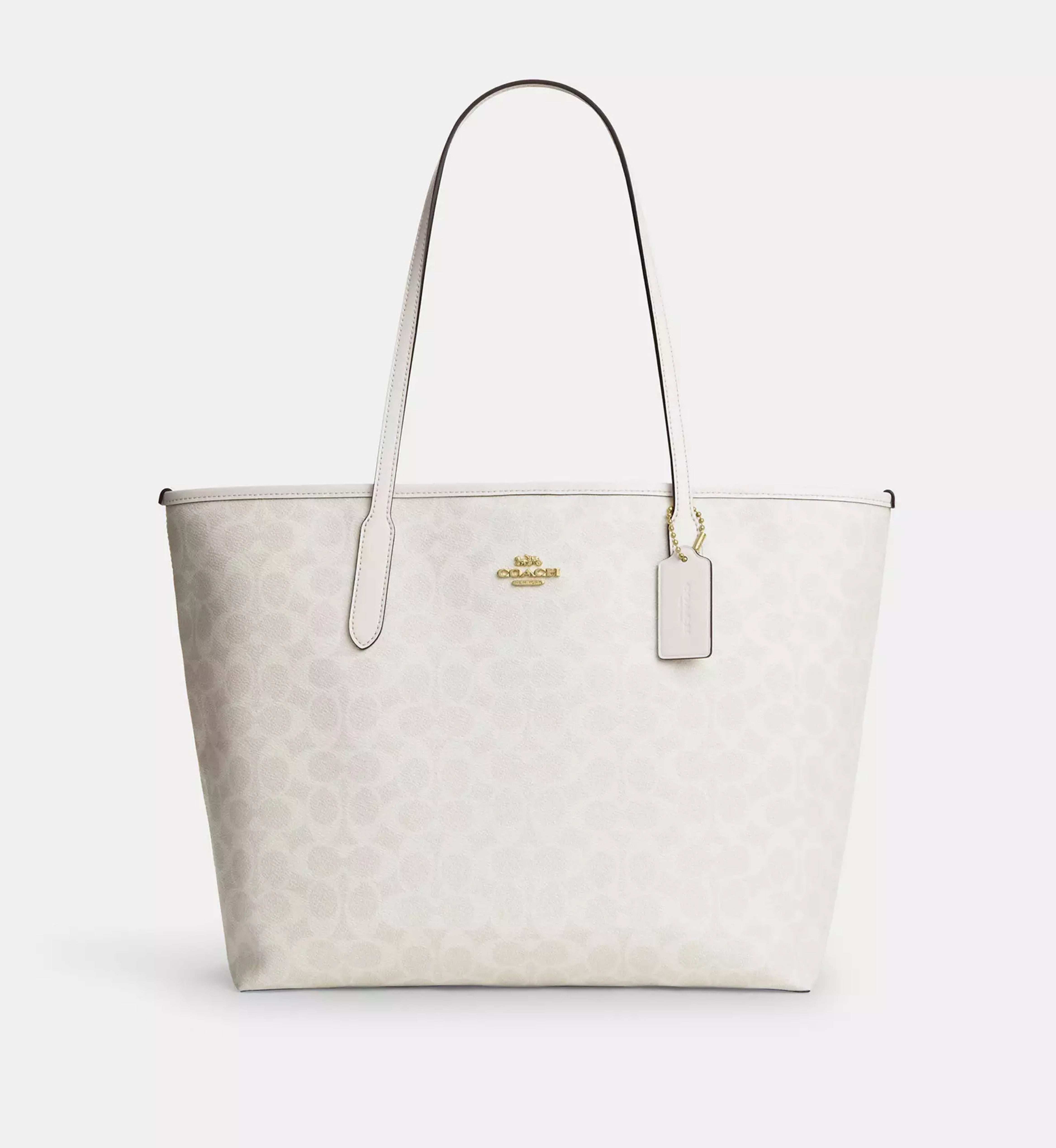 Coach City Tote Bag In Signature Canvas 'Signature Canvas Gold White Chalk'