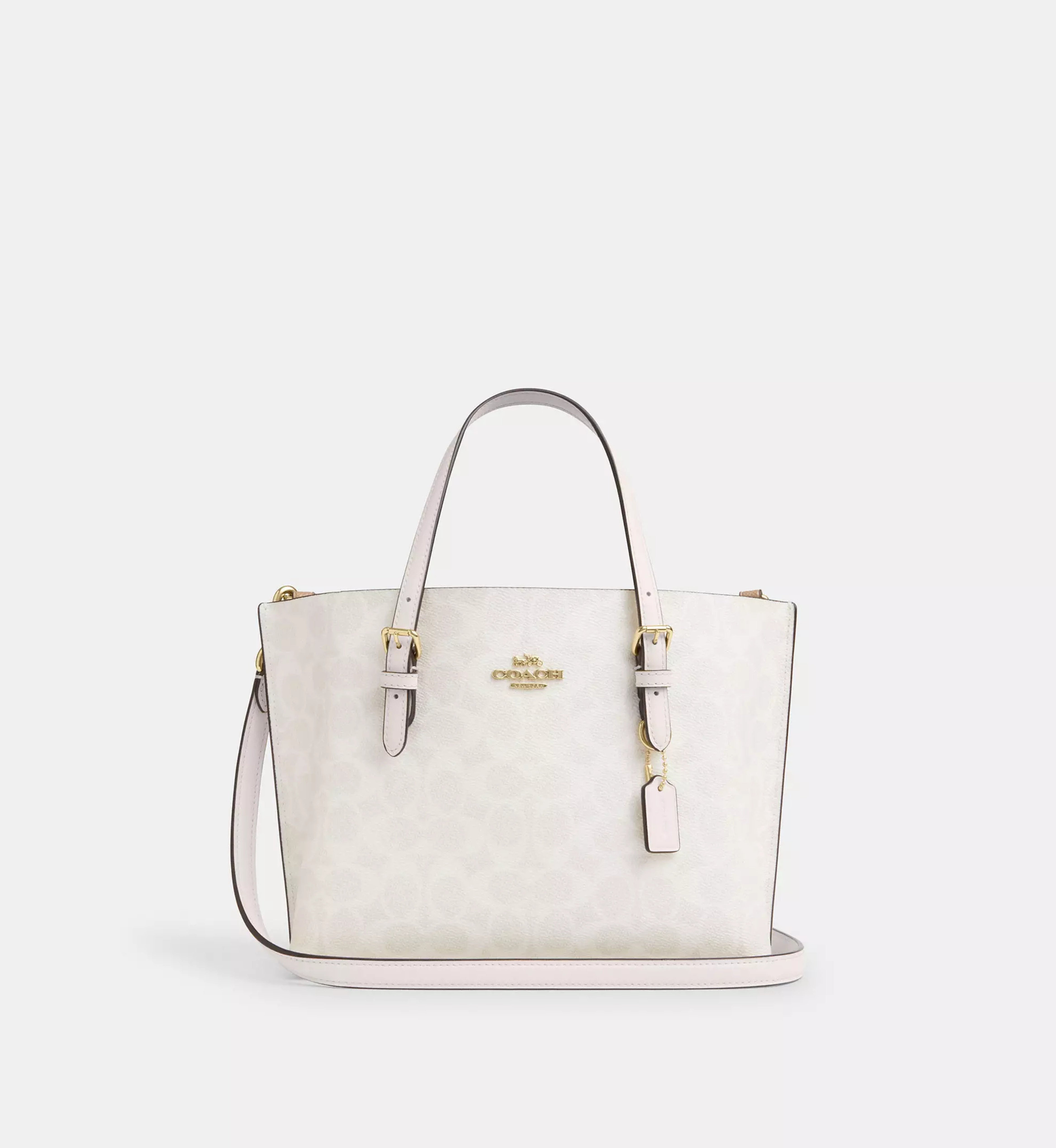 Coach Mollie Tote Bag 25 In Signature Canvas 'Signature Canvas Gold White Chalk'