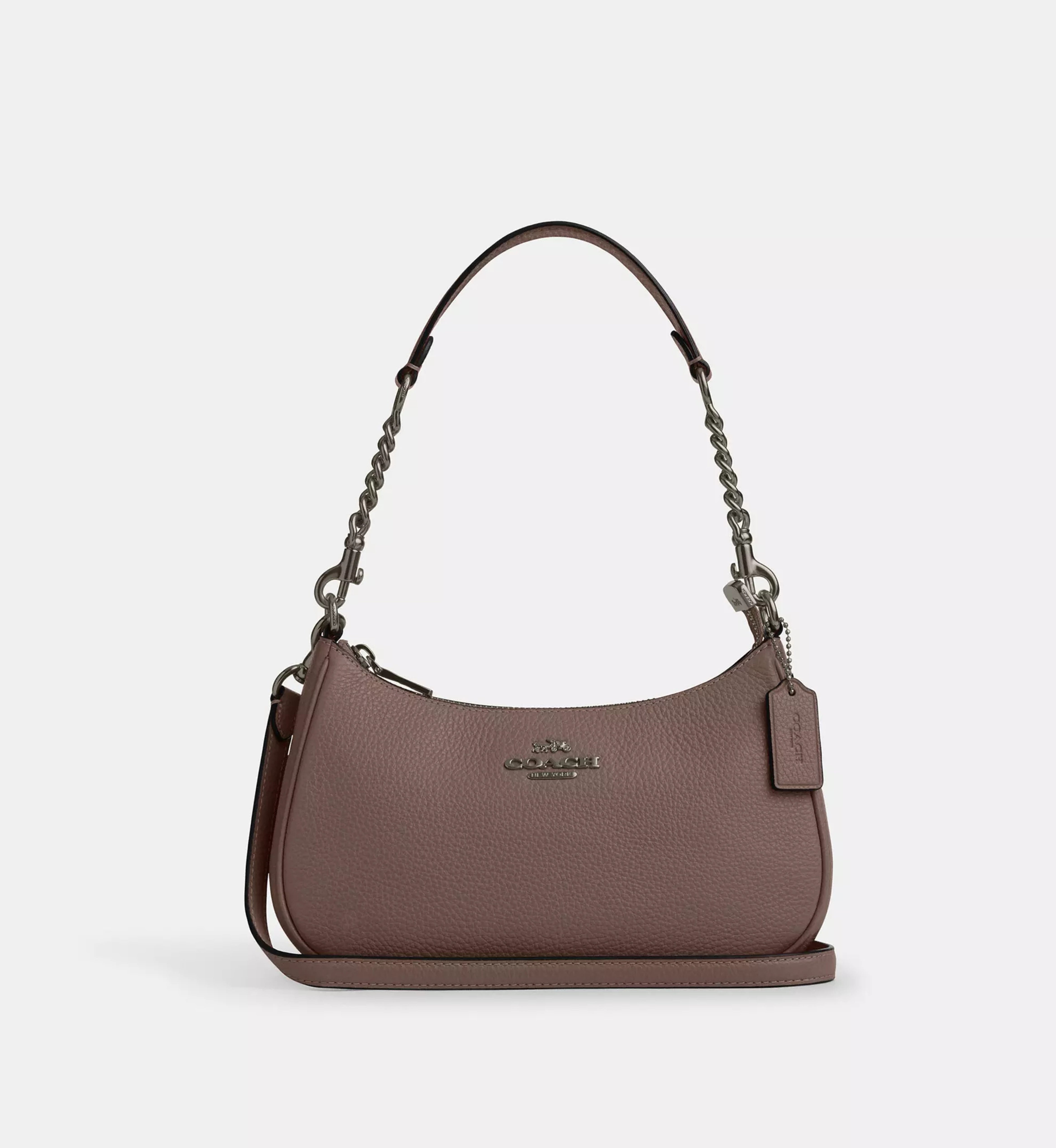 Coach Teri Shoulder Bag 'Pebbled Leather Gunmetal Dark Stone'