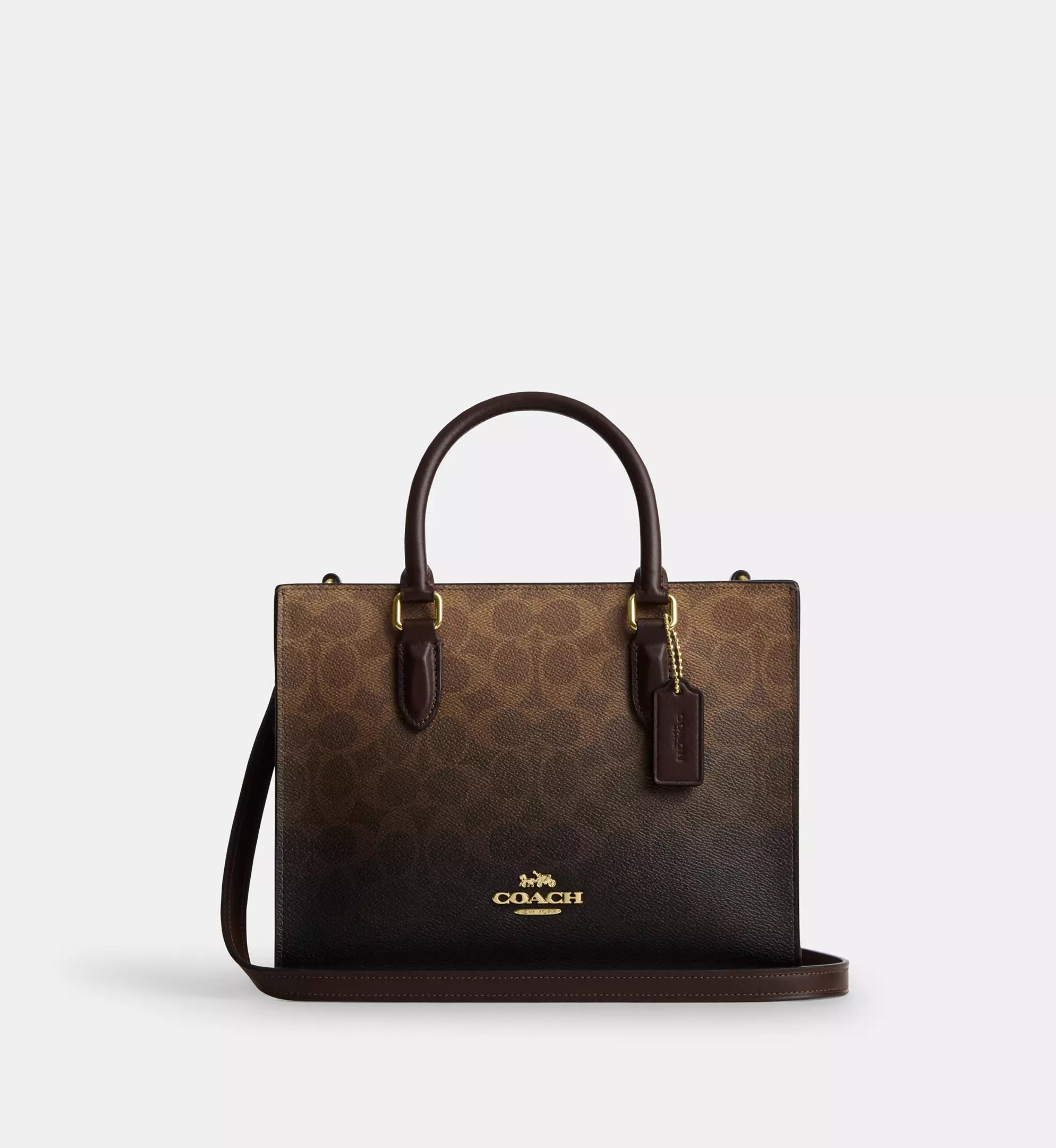 Coach Maggie Small Tote Bag In Ombre Signature Canvas 'Signature Canvas Gold Brown'