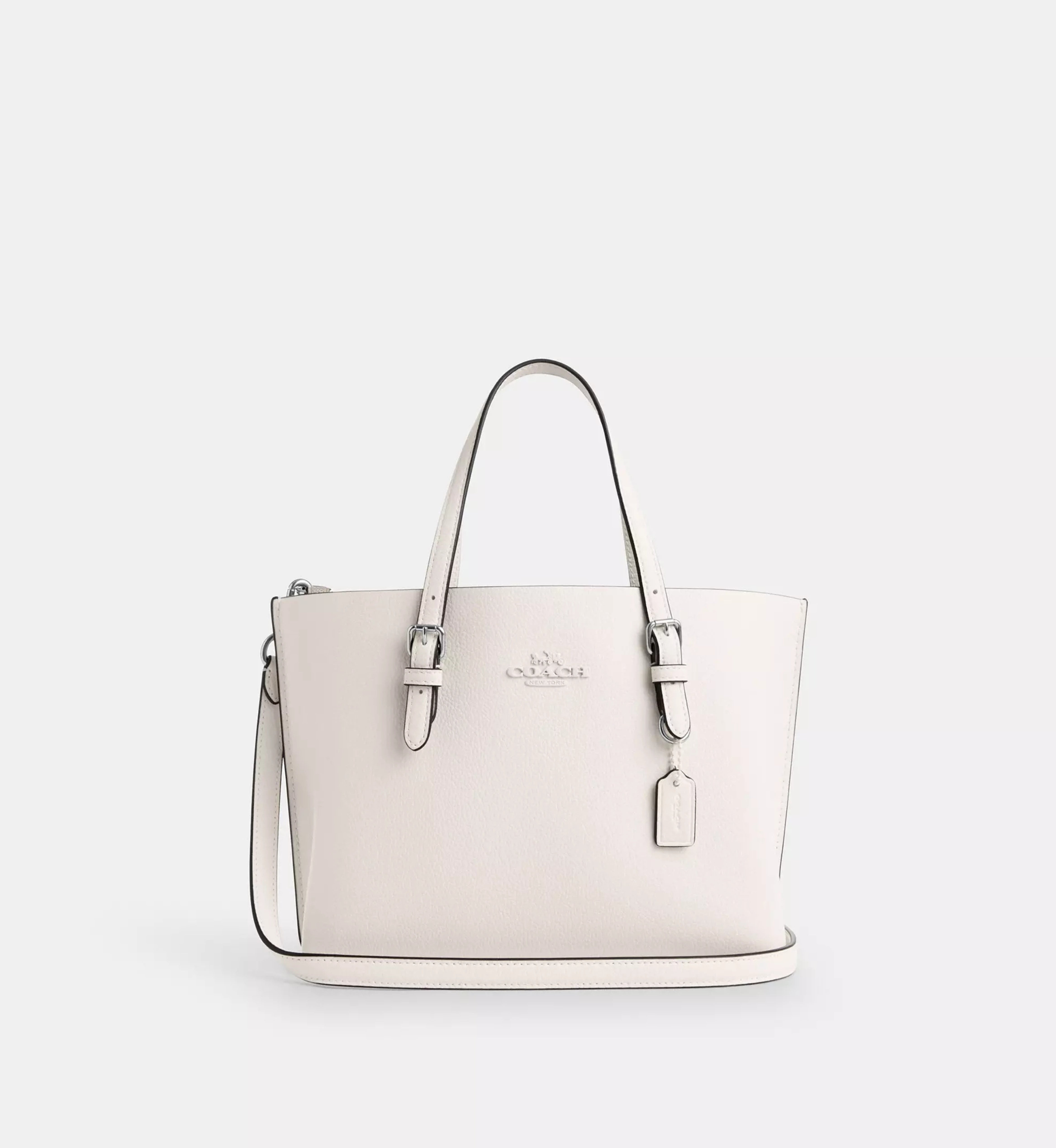 Coach Mollie Tote Bag 25 'Leather Silver Chalk'