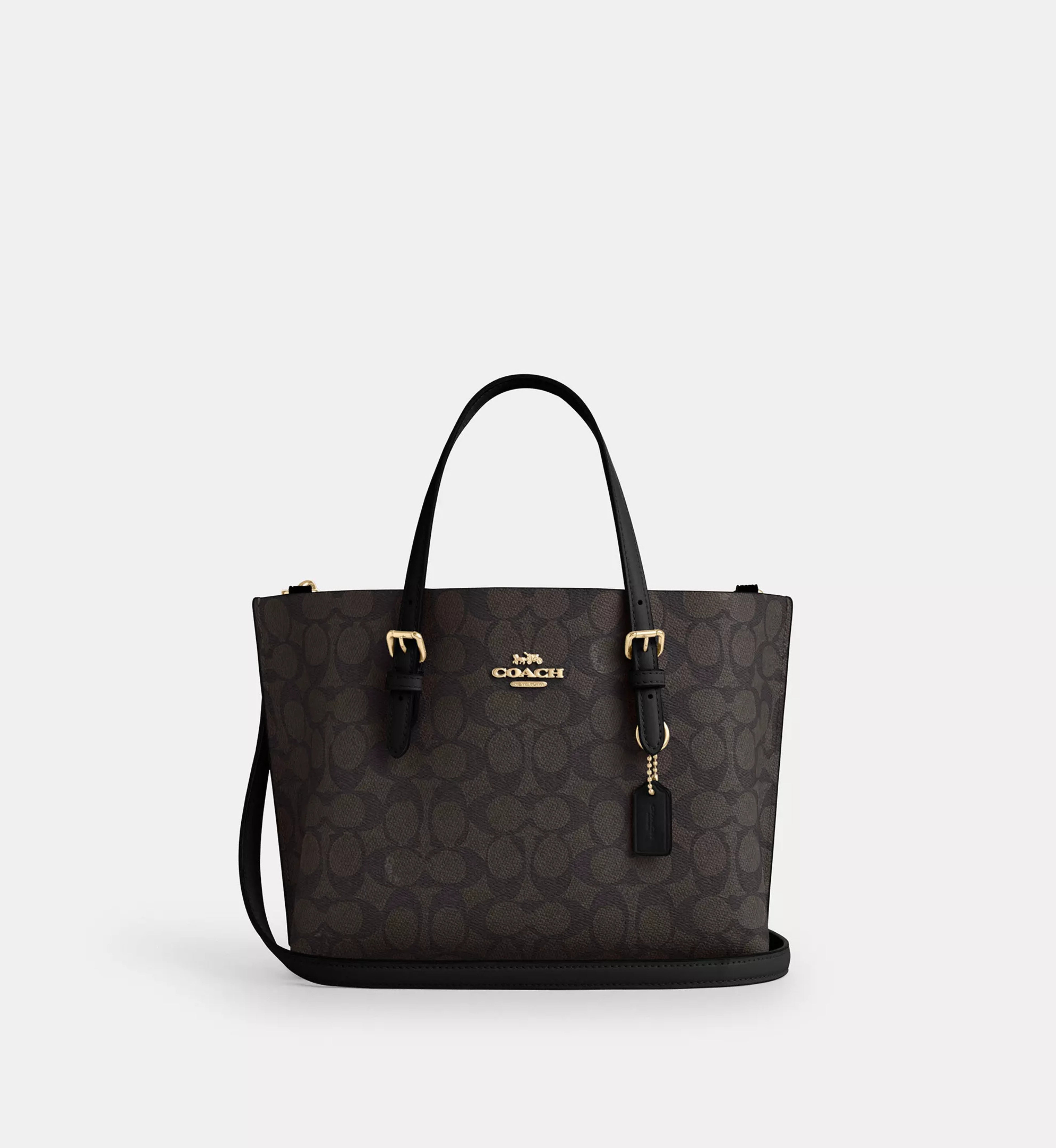 Coach Mollie Tote Bag 25 In Signature Canvas 'Signature Canvas Gold Walnut Black'