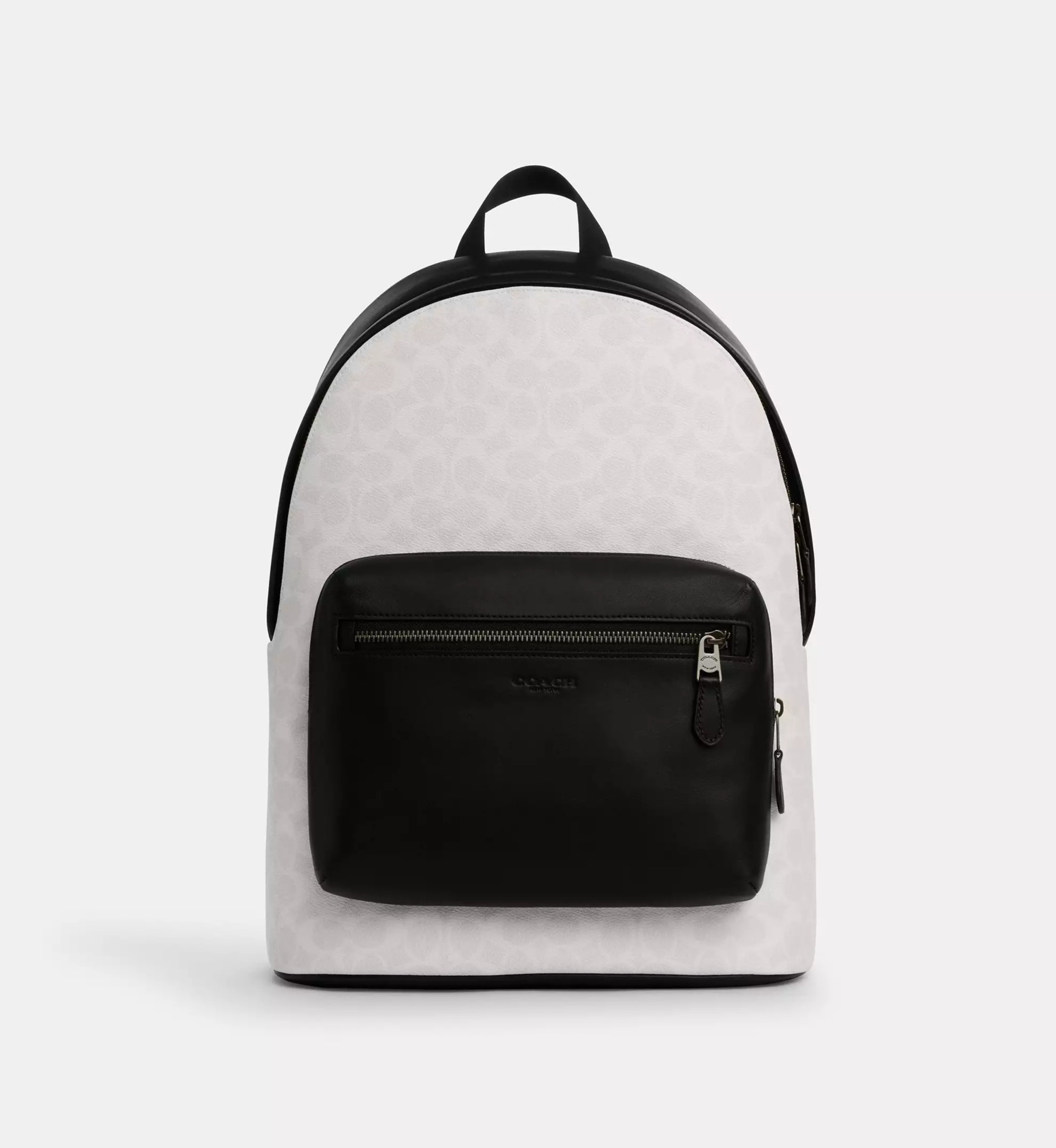 Coach West Backpack In Signature Canvas 'Signature Canvas Gunmetal Chalk Black'
